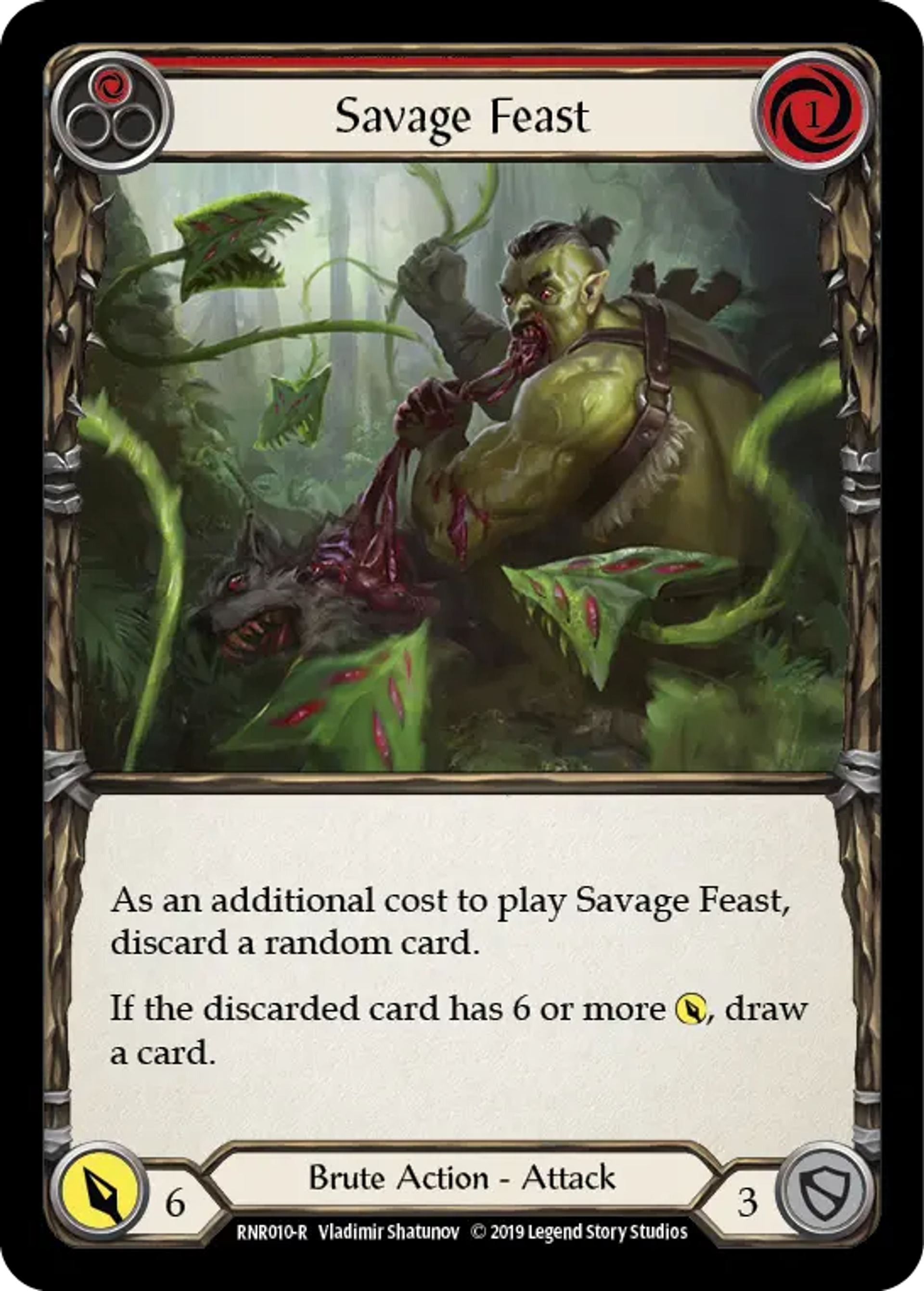 Savage Feast (Red) — Rhinar, Reckless Rampage - Hero Deck — Flesh and Blood