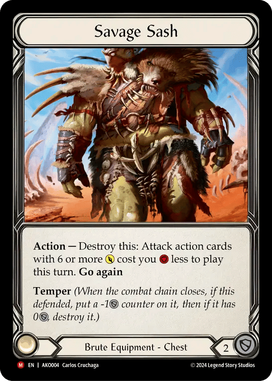 Savage Sash — Armory Deck - Kayo, Armed and Dangerous — Flesh and Blood