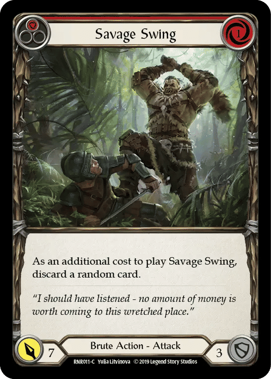 Savage Swing (Red) — Rhinar, Reckless Rampage - Hero Deck — Flesh and Blood