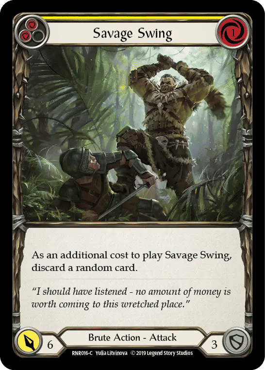 Savage Swing (Yellow) — Rhinar, Reckless Rampage - Hero Deck — Flesh and Blood