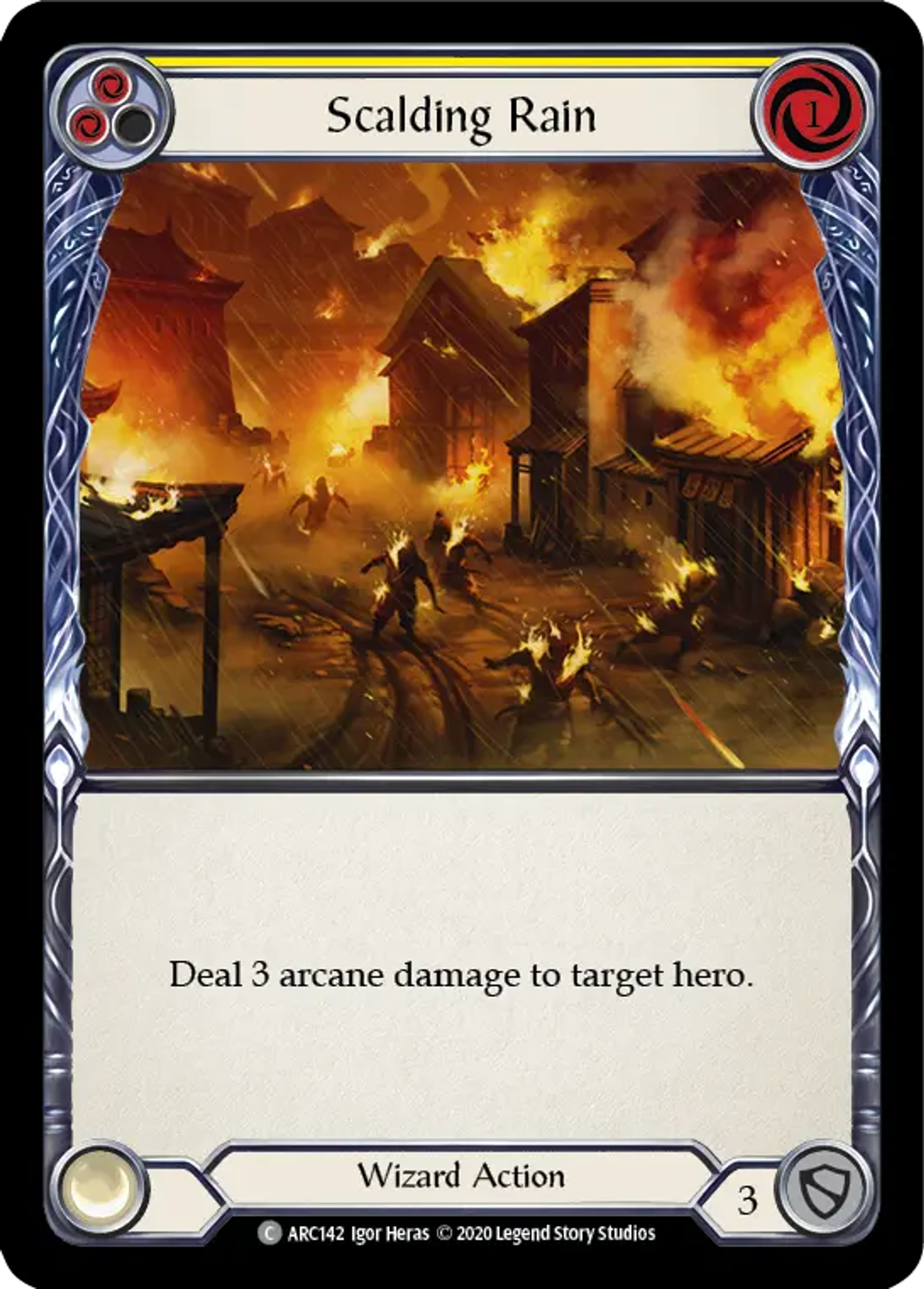 Scalding Rain (Yellow) — Arcane Rising - Unlimited — Flesh and Blood