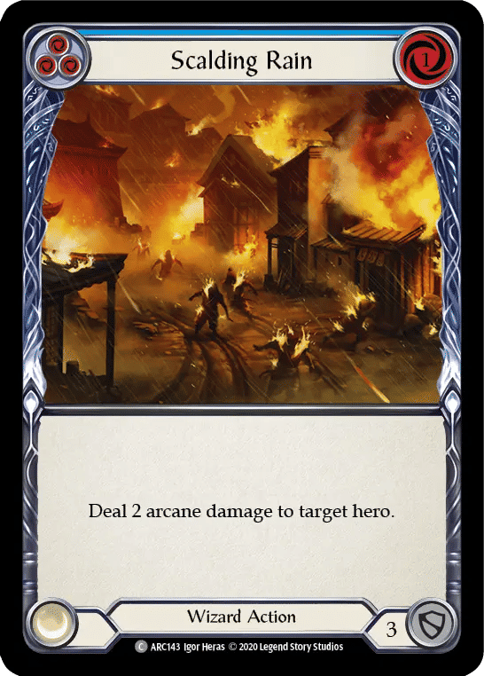 Scalding Rain (Blue) — Arcane Rising - Unlimited — Flesh and Blood