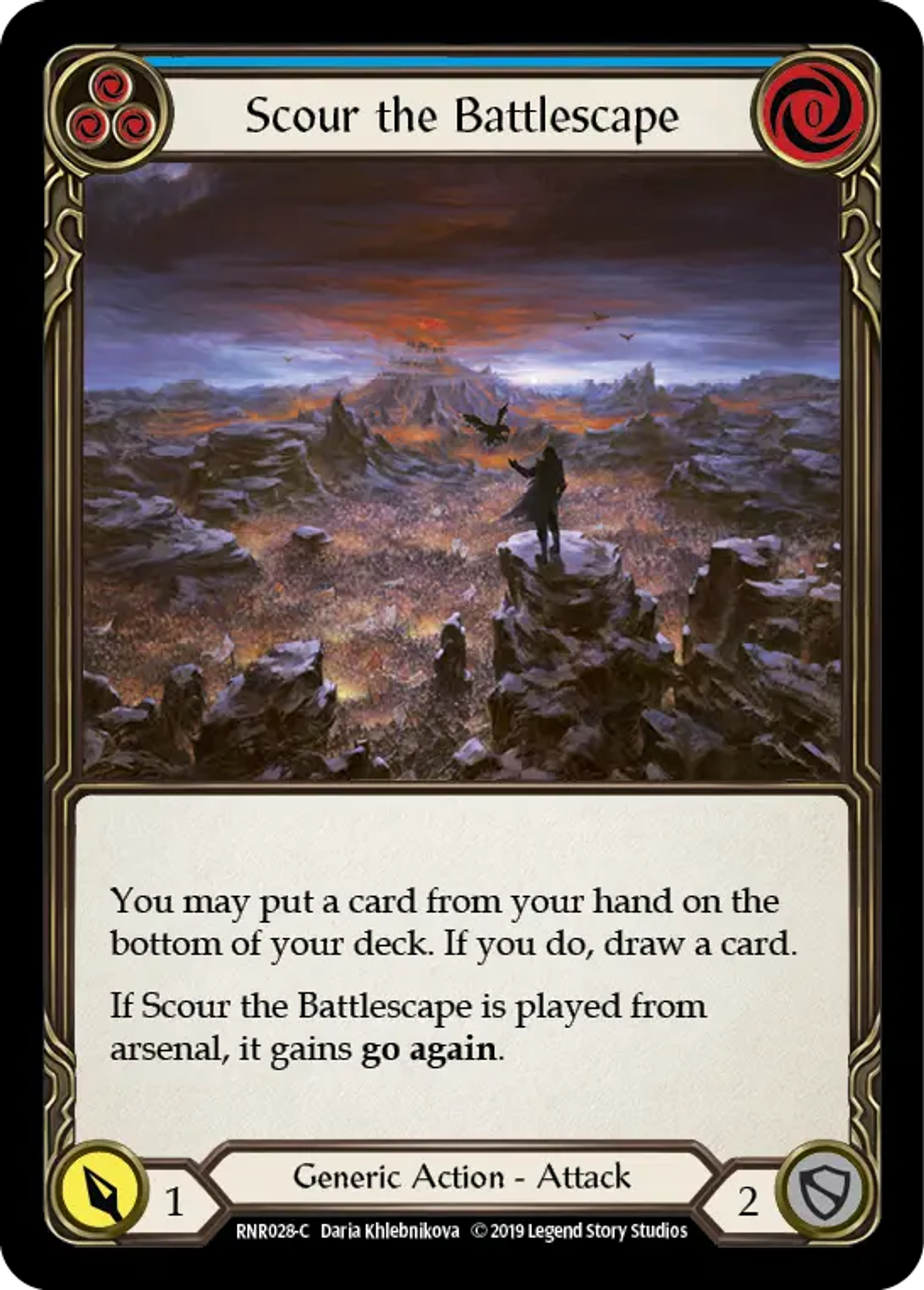 Scour the Battlescape (Blue) — Rhinar, Reckless Rampage - Hero Deck — Flesh and Blood