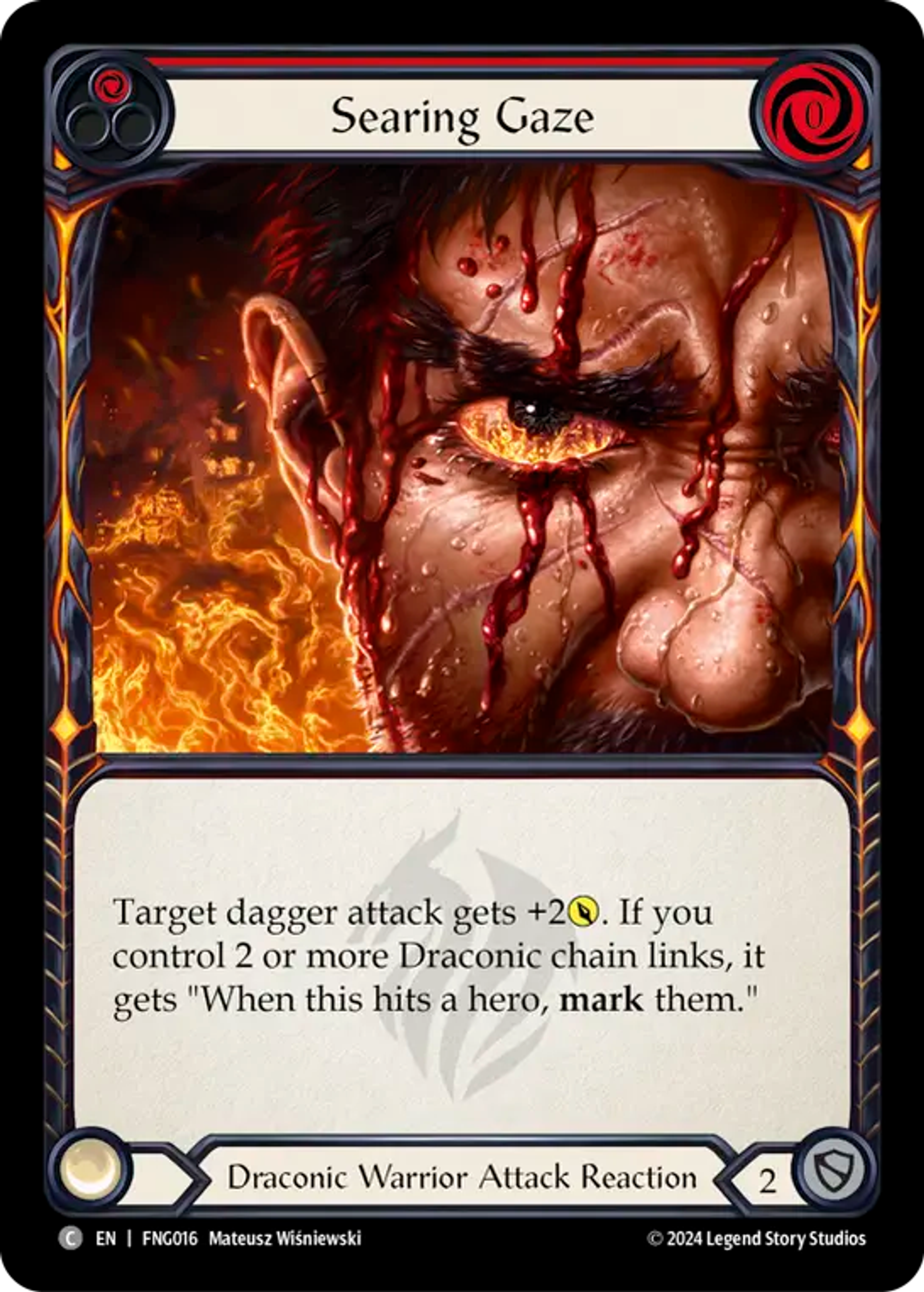 Searing Gaze (Red) — The Hunted Blitz Deck - Fang — Flesh and Blood