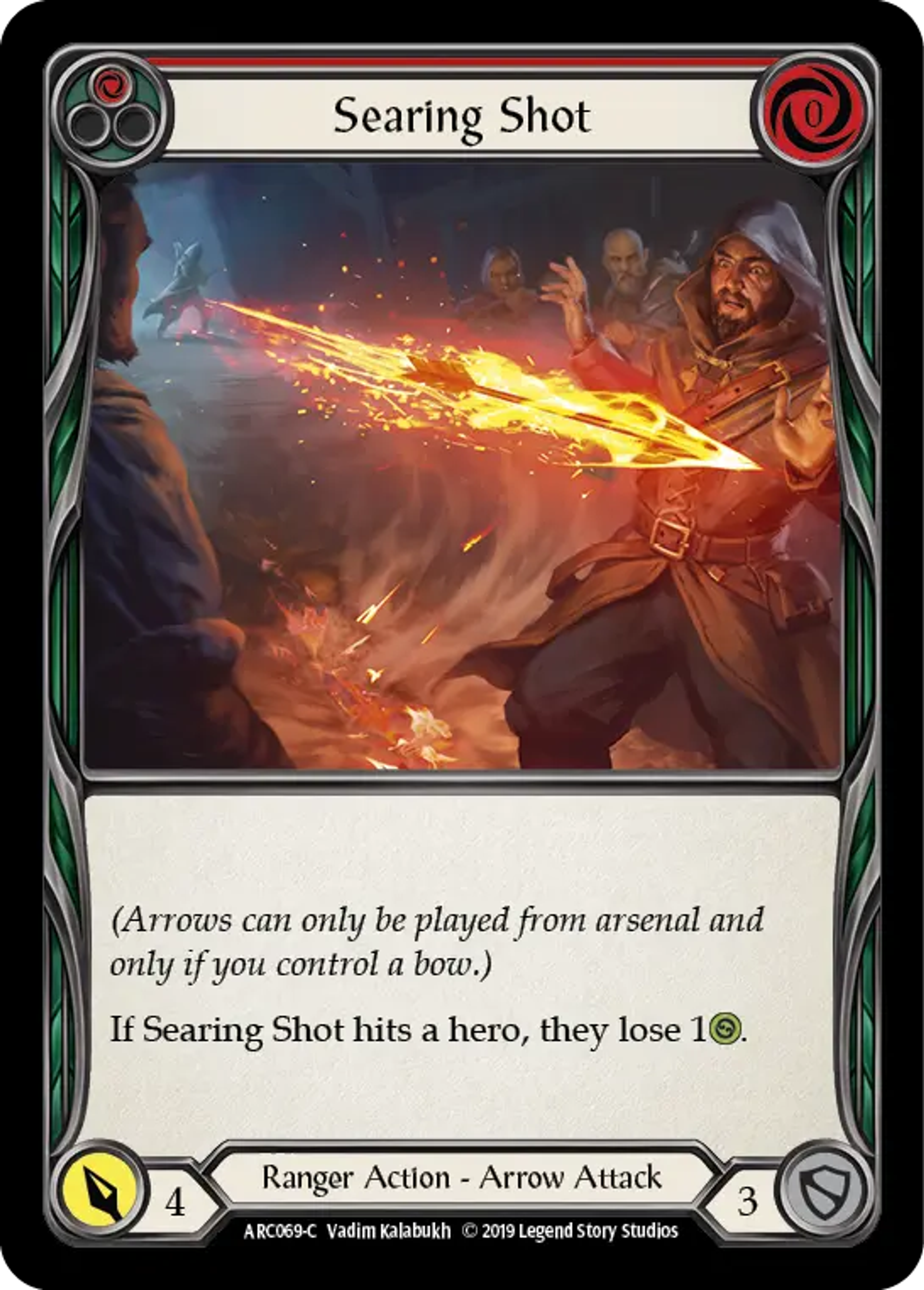 Searing Shot (Red) — Arcane Rising — Flesh and Blood