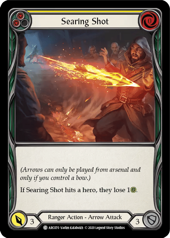 Searing Shot (Yellow) — Arcane Rising - Unlimited — Flesh and Blood