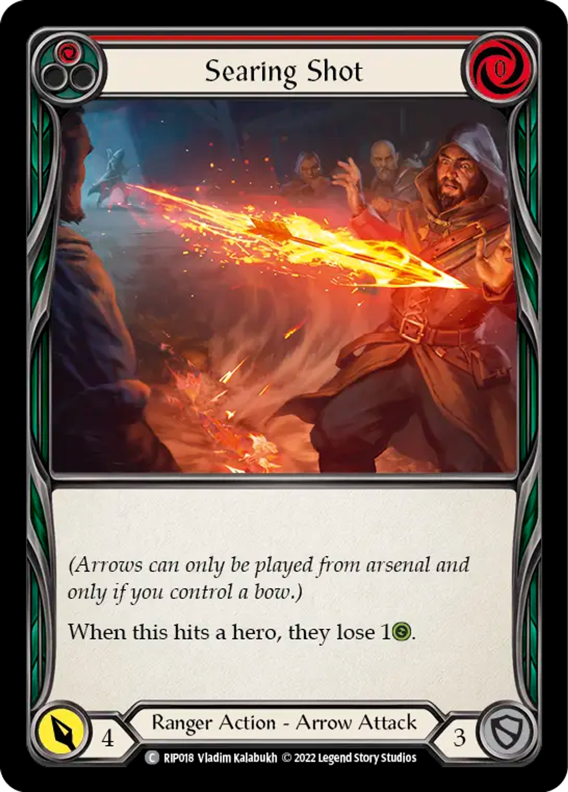 Searing Shot (Red) — Riptide - Blitz Deck — Flesh and Blood