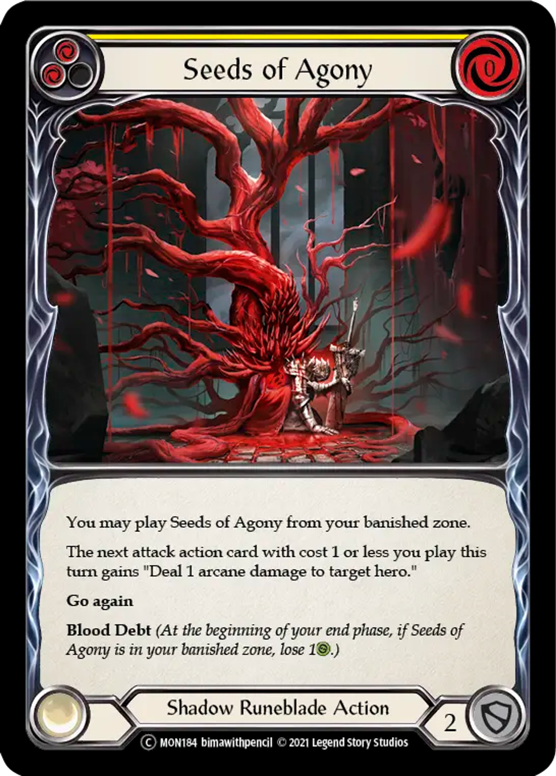 Seeds of Agony (Yellow) — Monarch - Unlimited — Flesh and Blood