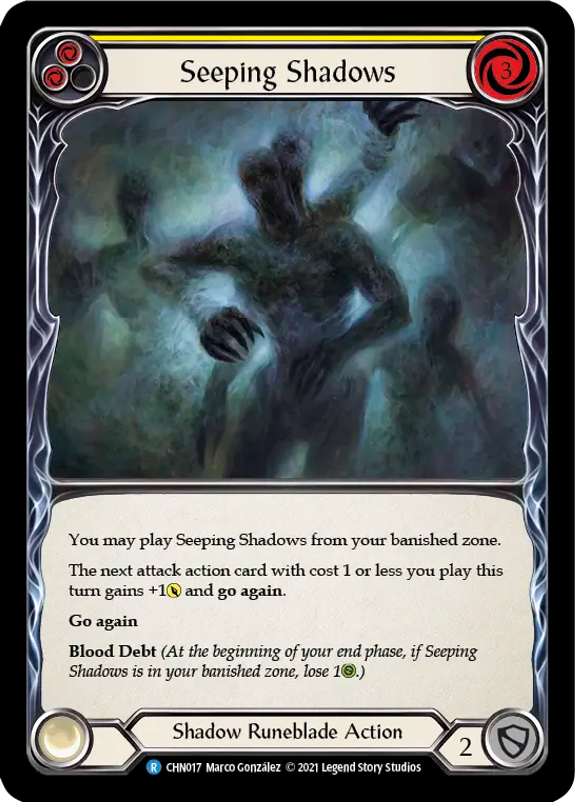Seeping Shadows (Yellow) — Chane - Blitz Deck — Flesh and Blood