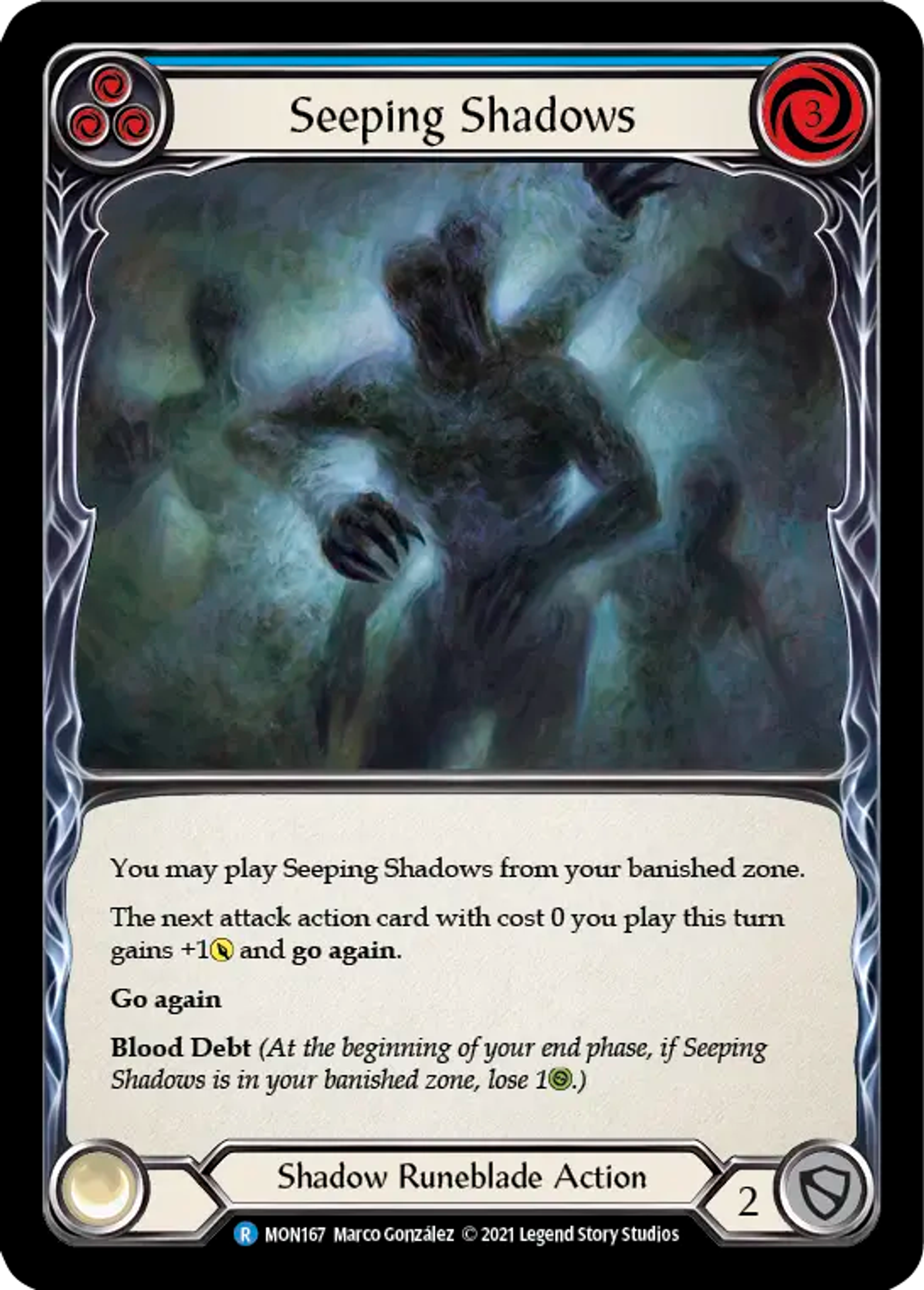Seeping Shadows (Blue) — Monarch — Flesh and Blood