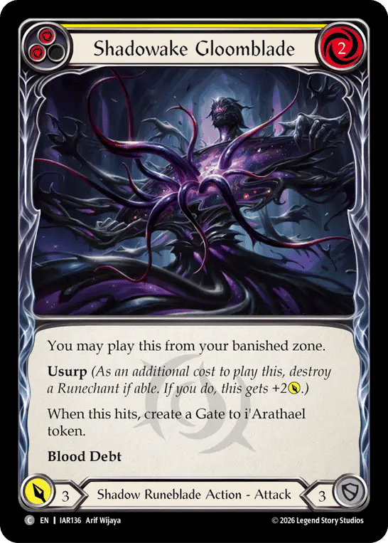 Shadowake Gloomblade (Yellow) — Usurp the Shadow Throne — Flesh and Blood
