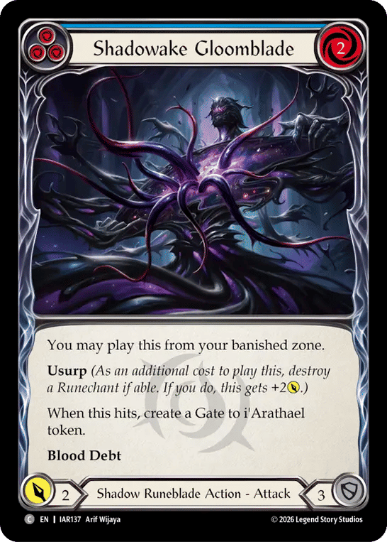 Shadowake Gloomblade (Blue) — Usurp the Shadow Throne — Flesh and Blood