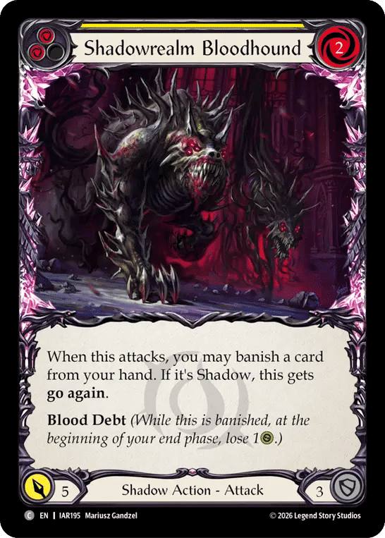 Shadowrealm Bloodhound (Yellow) — Usurp the Shadow Throne — Flesh and Blood
