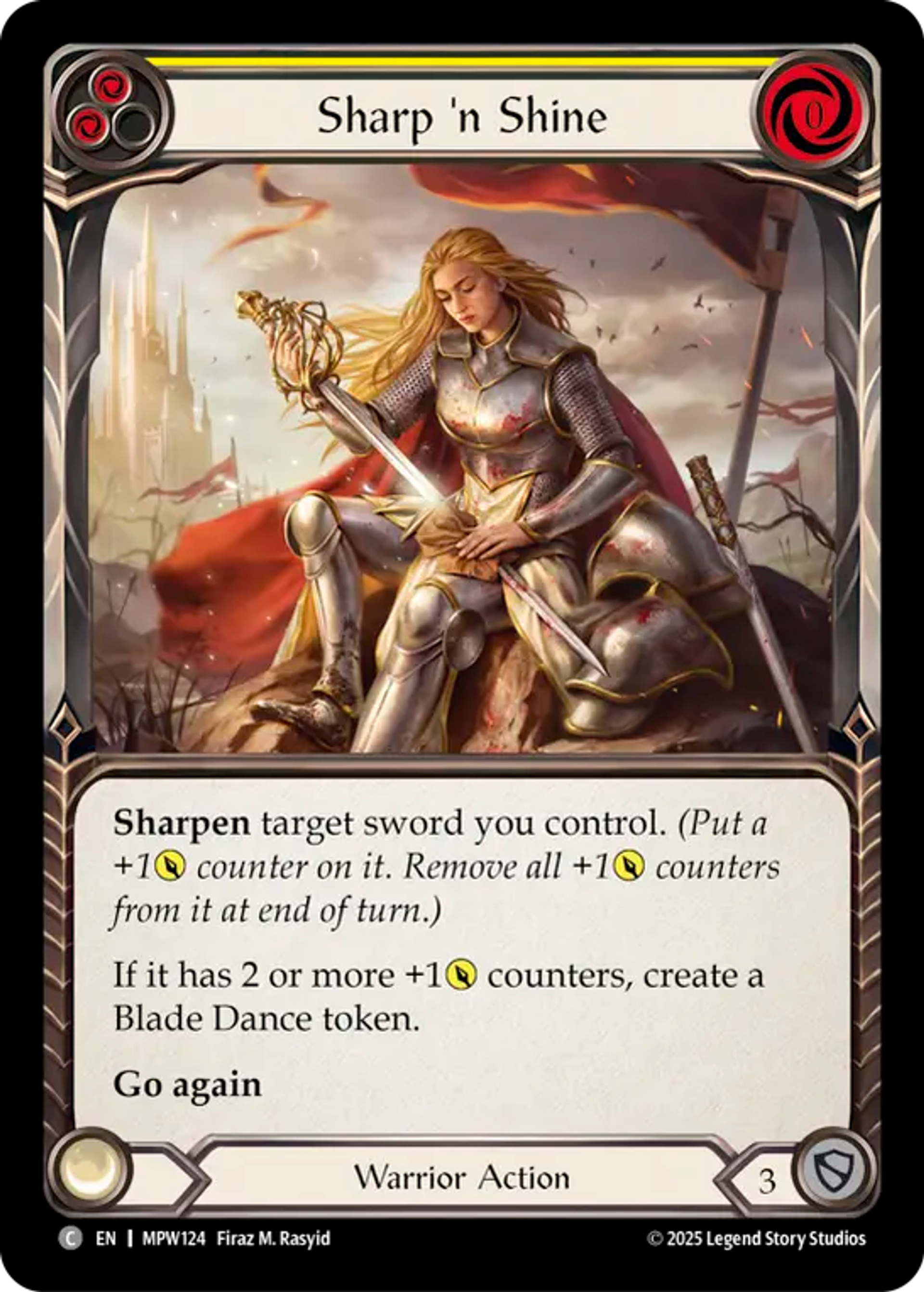 Sharp 'n Shine (Yellow) — Mastery Pack Warrior — Flesh and Blood