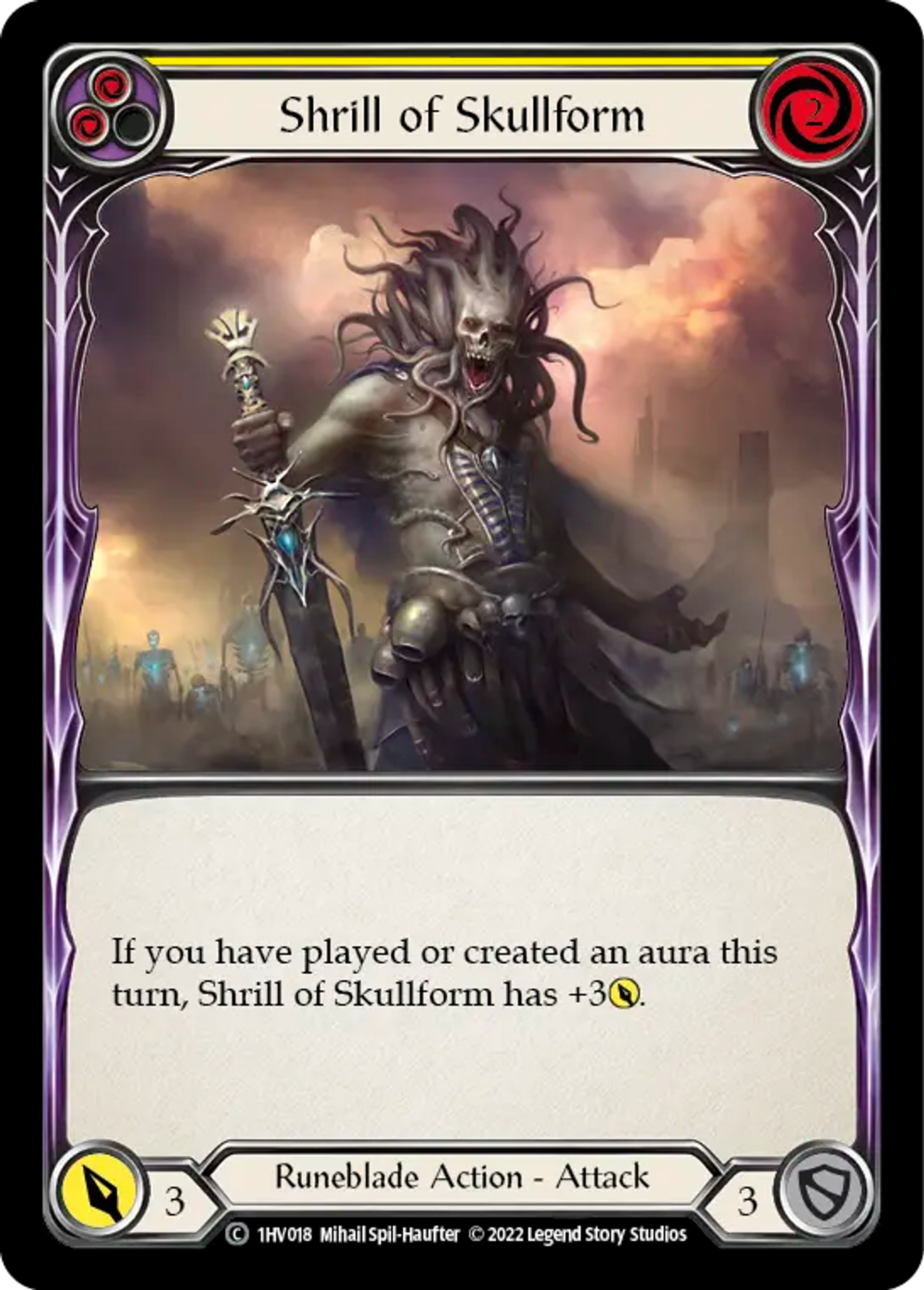 Shrill of Skullform (Yellow) — Viserai - Blitz Deck — Flesh and Blood
