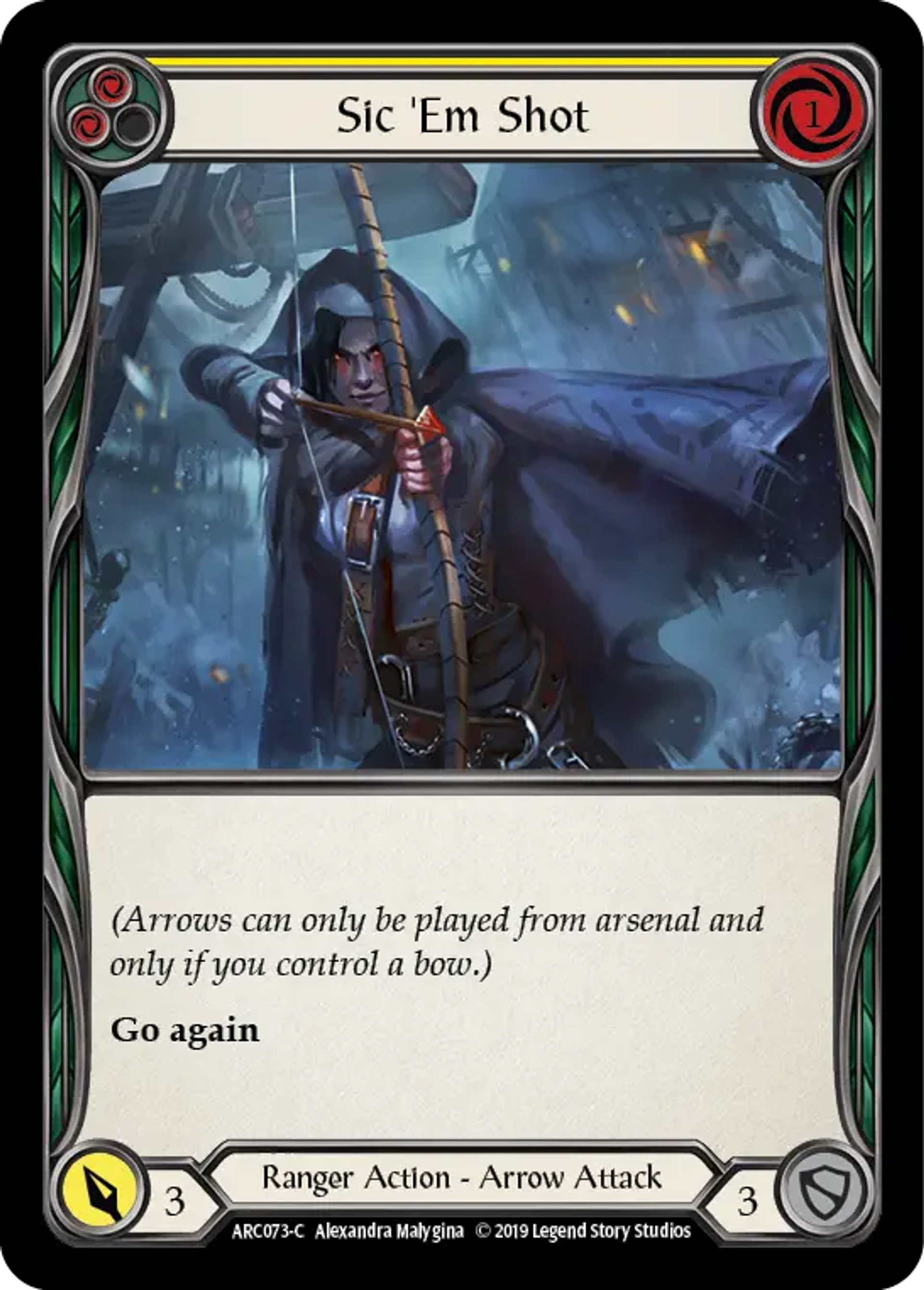 Sic 'Em Shot (Yellow) — Arcane Rising — Flesh and Blood