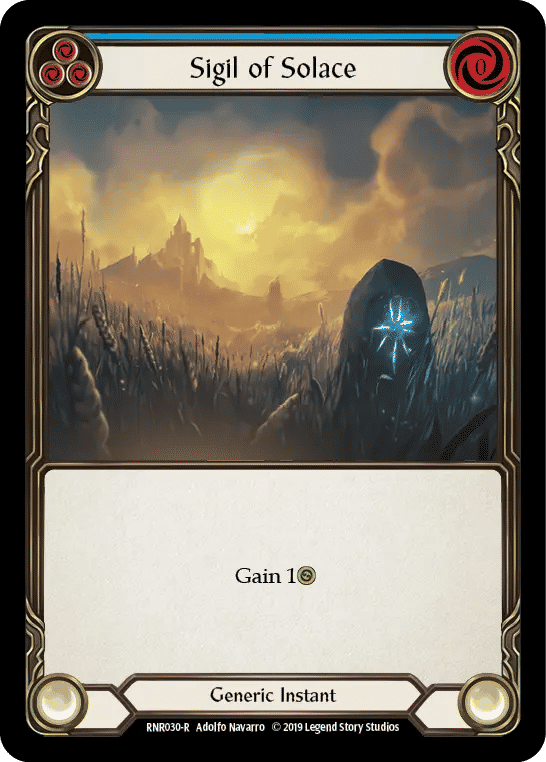 Sigil of Solace (Blue) — Rhinar, Reckless Rampage - Hero Deck — Flesh and Blood