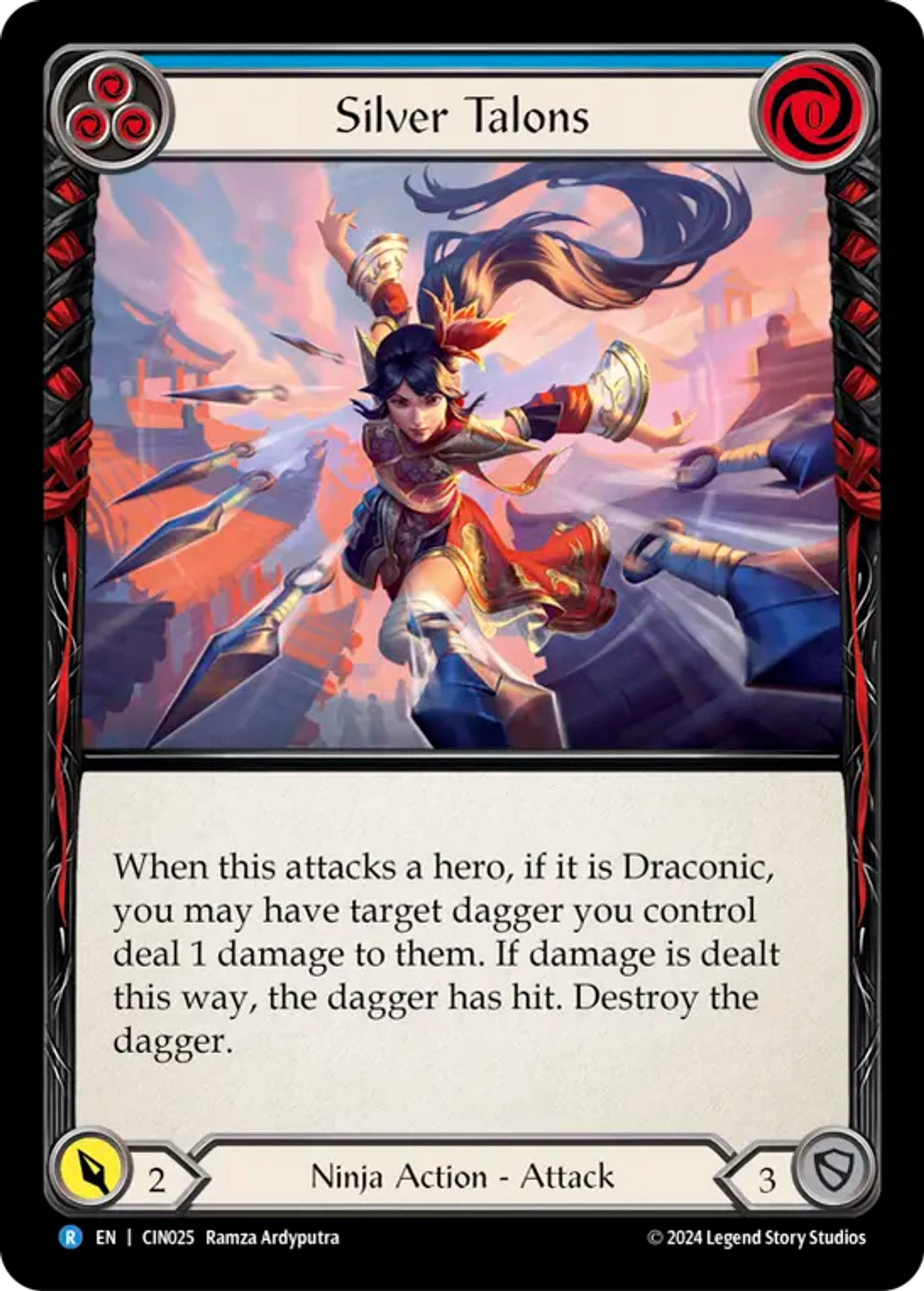 Silver Talons (Blue) — The Hunted Blitz Deck - Cindra — Flesh and Blood