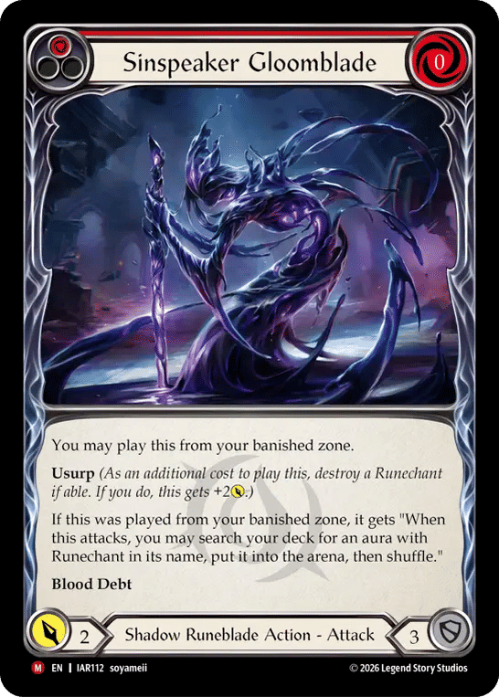 Sinspeaker Gloomblade — Usurp the Shadow Throne — Flesh and Blood