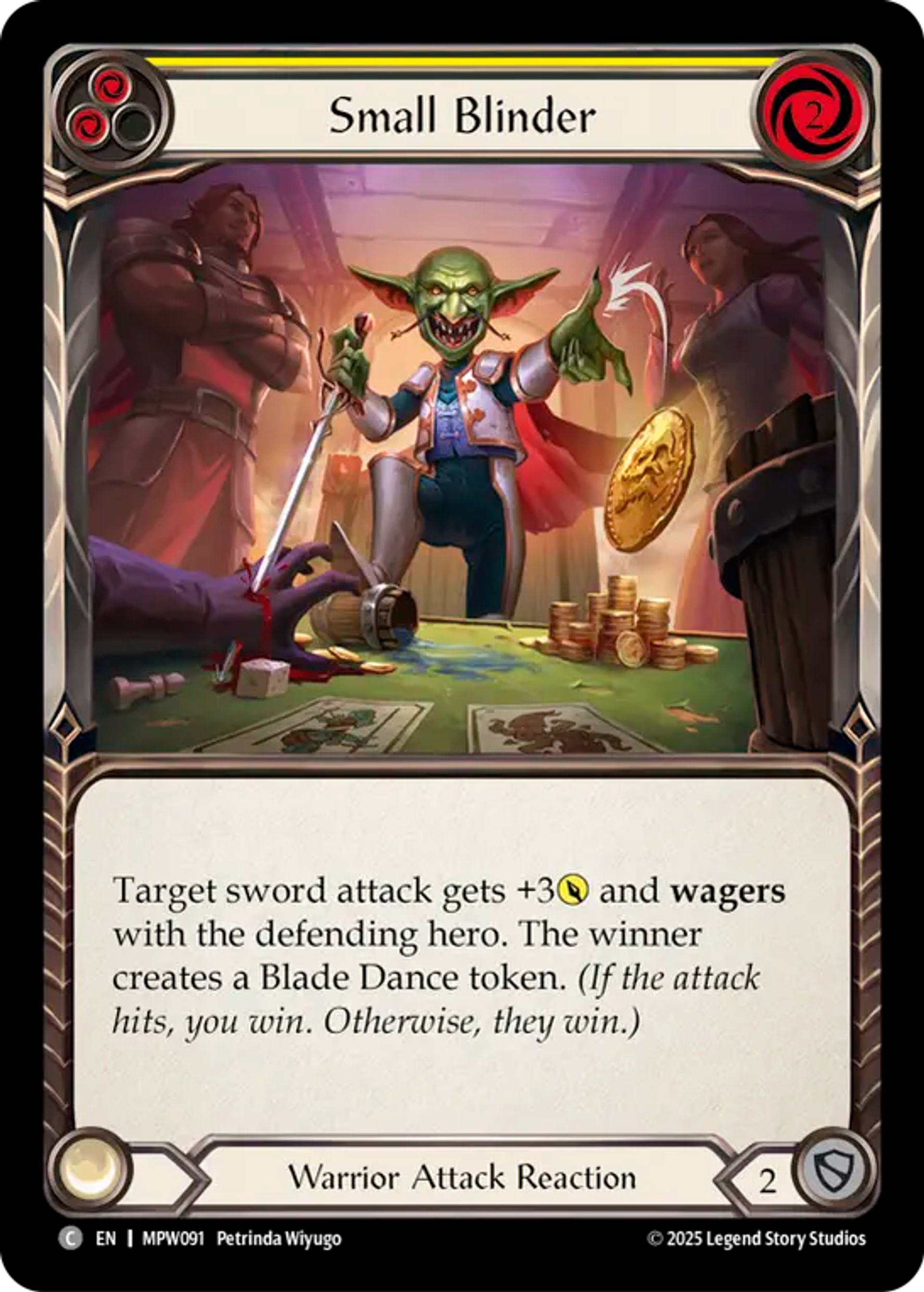 Small Blinder (Yellow) — Mastery Pack Warrior — Flesh and Blood