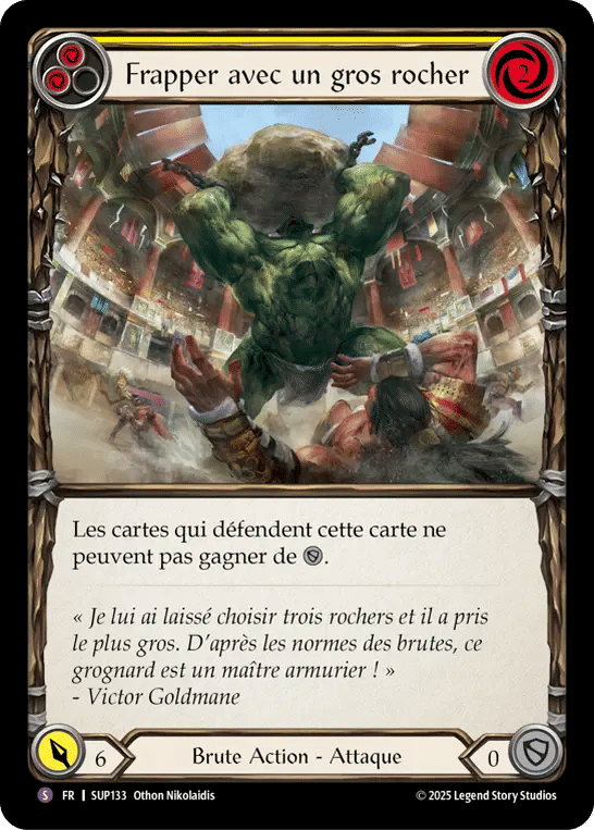 Frapper avec un gros rocher — Super Slam — Flesh and Blood