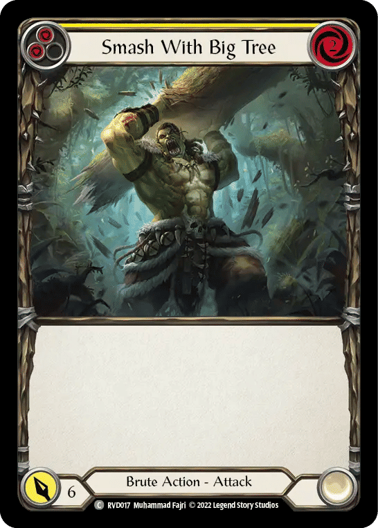 Smash with Big Tree (Yellow) — Classic Battles: Rhinar vs Dorinthea — Flesh and Blood