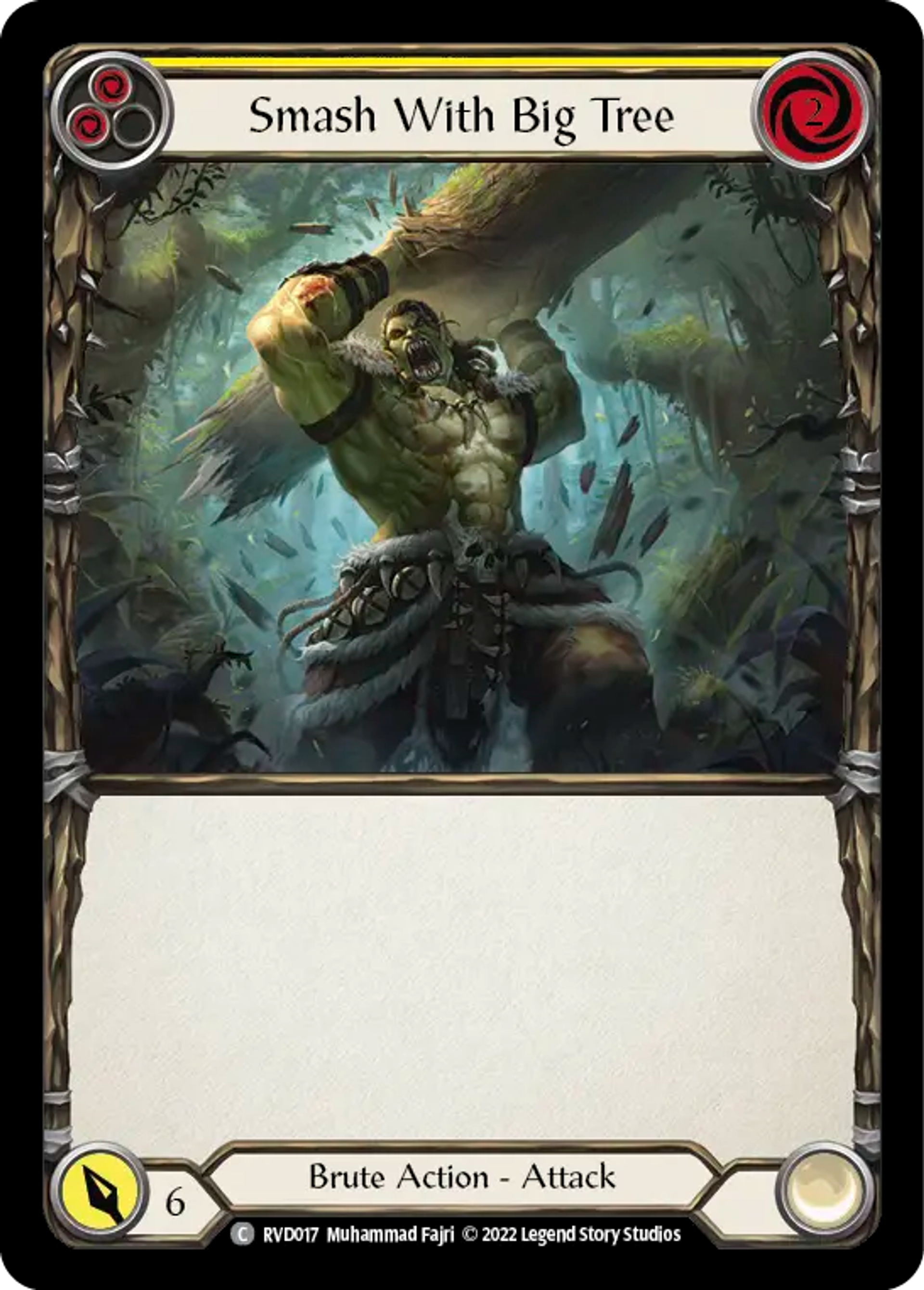 Smash with Big Tree (Yellow) — Classic Battles: Rhinar vs Dorinthea — Flesh and Blood