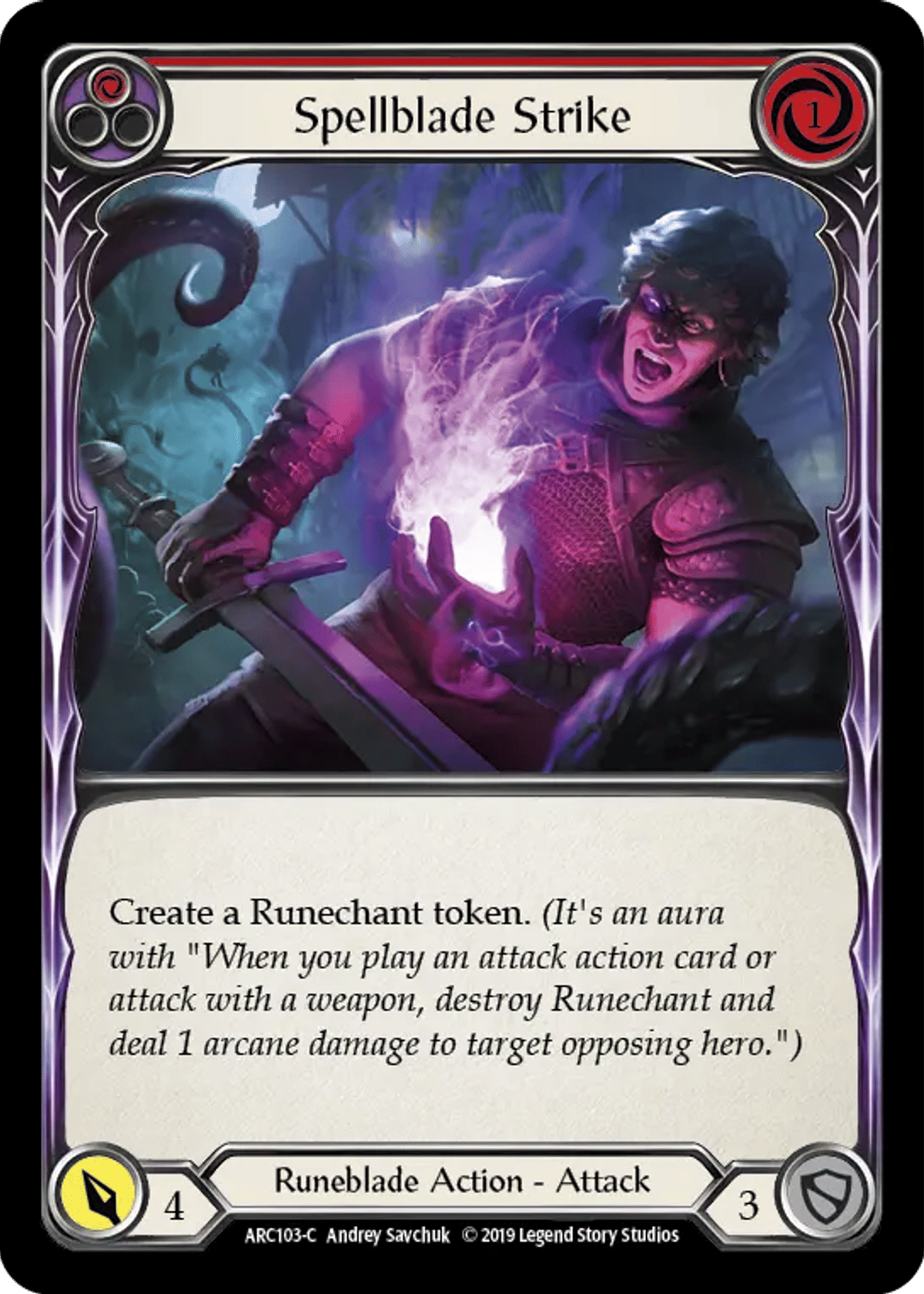 Spellblade Strike (Red) from Arcane Rising - Flesh and Blood