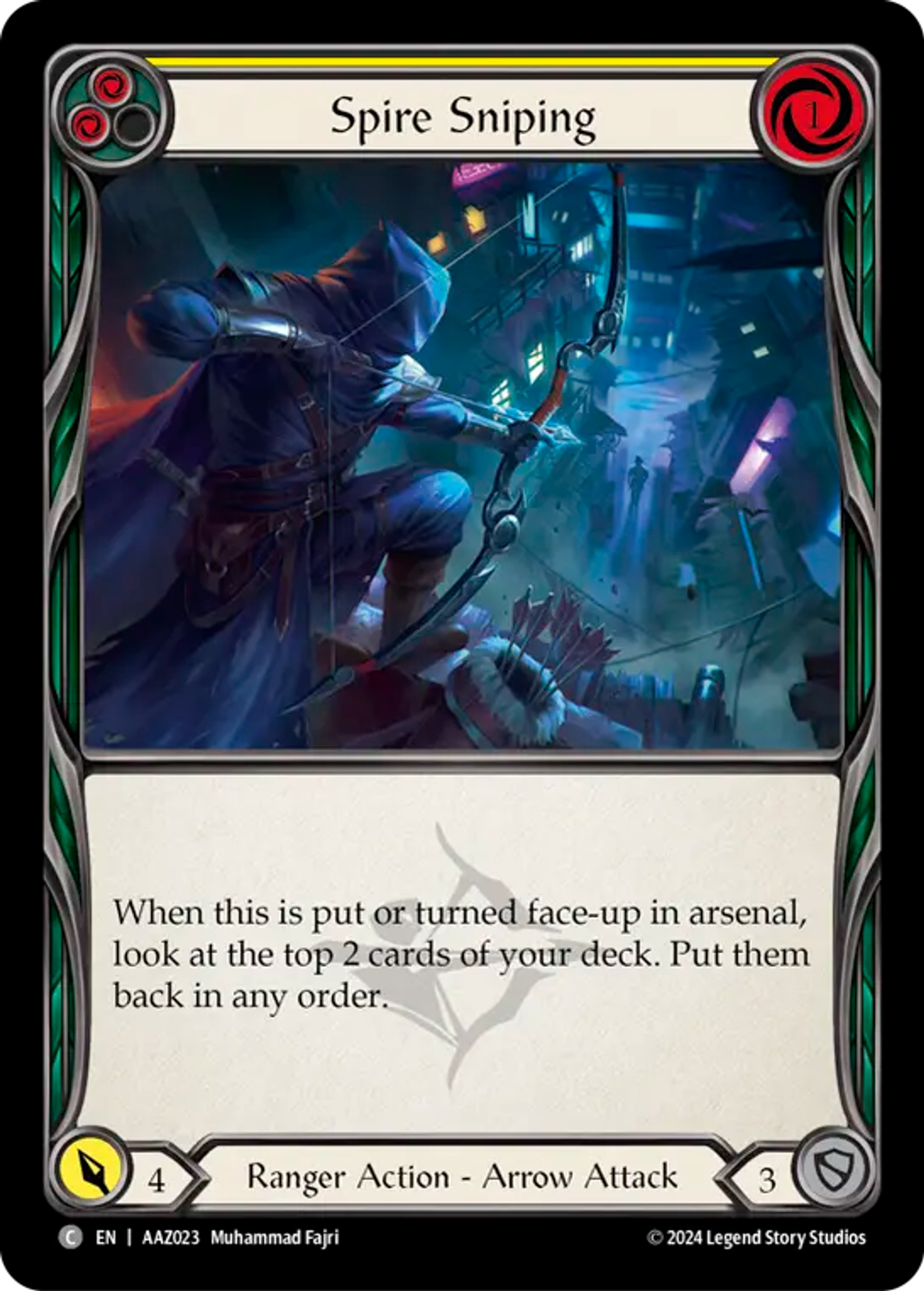 Spire Sniping (Yellow) — Armory Deck - Azalea, Ace in the Hole — Flesh and Blood