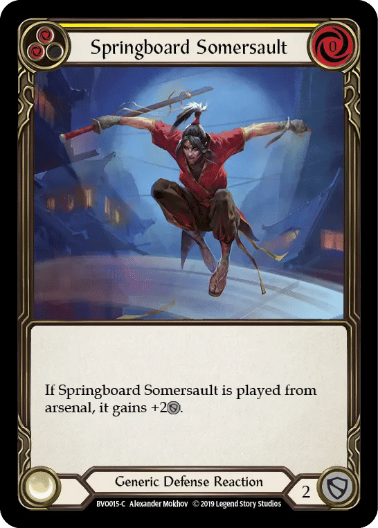Springboard Somersault (Yellow) — Bravo, Showstopper - Hero Deck — Flesh and Blood