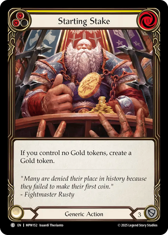 Starting Stake (Yellow) — Mastery Pack Warrior — Flesh and Blood