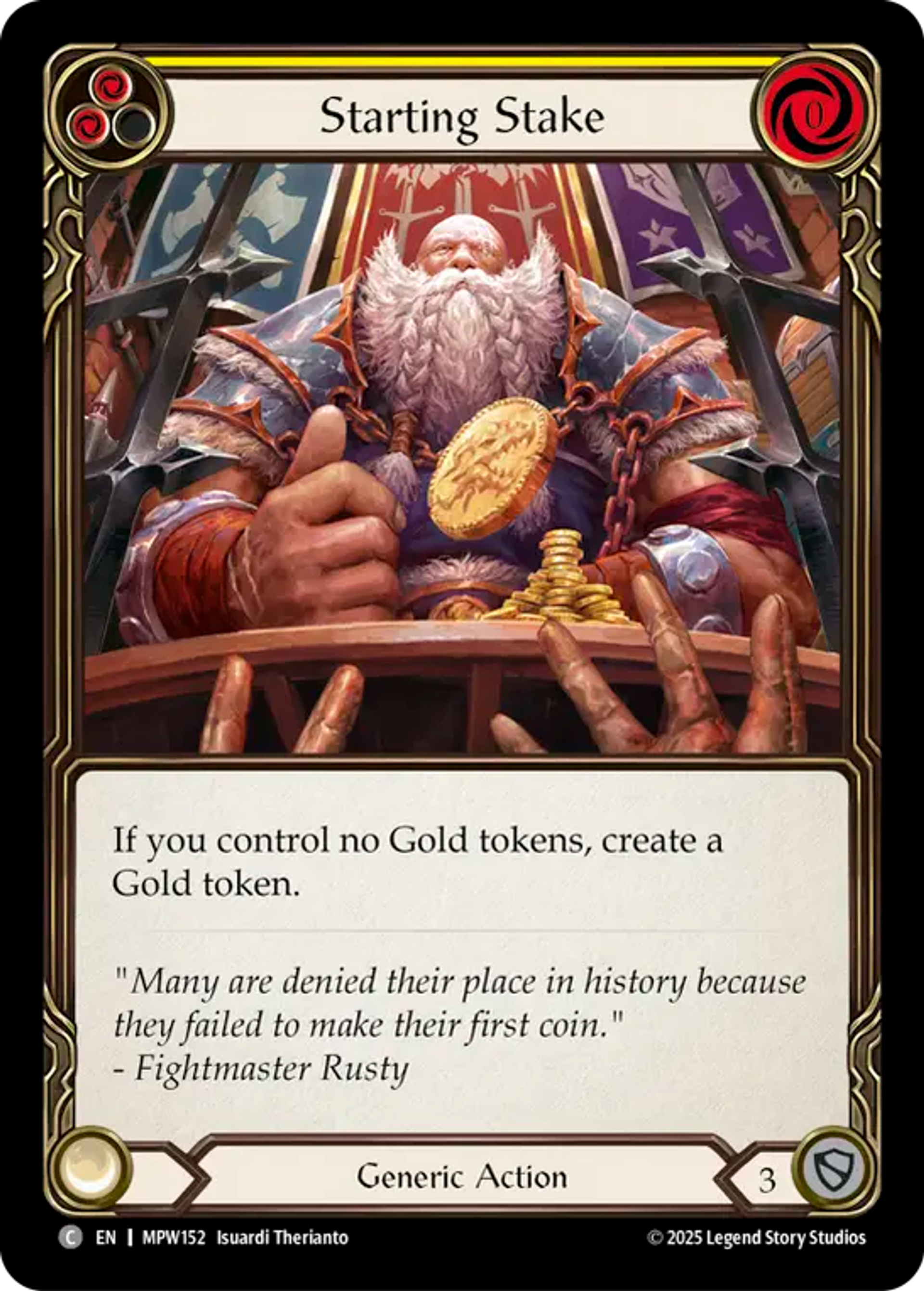 Starting Stake (Yellow) — Mastery Pack Warrior — Flesh and Blood