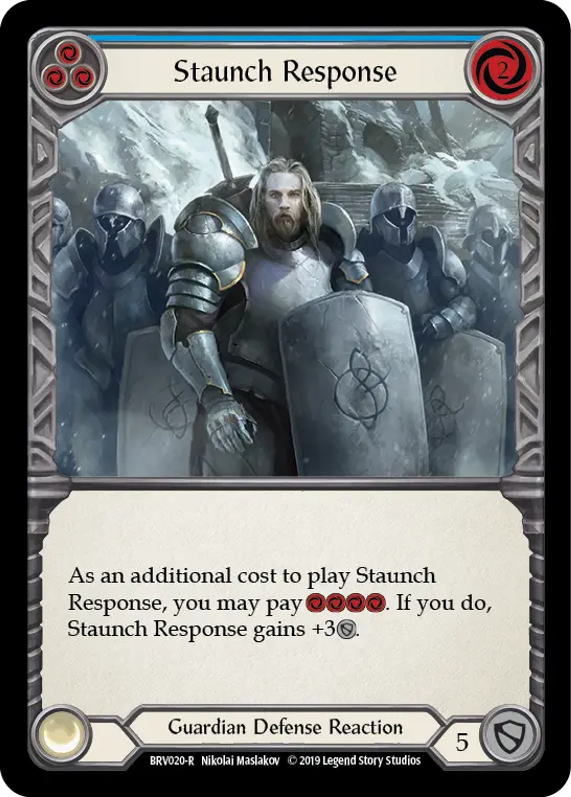 Staunch Response (Blue) — Bravo, Showstopper - Hero Deck — Flesh and Blood