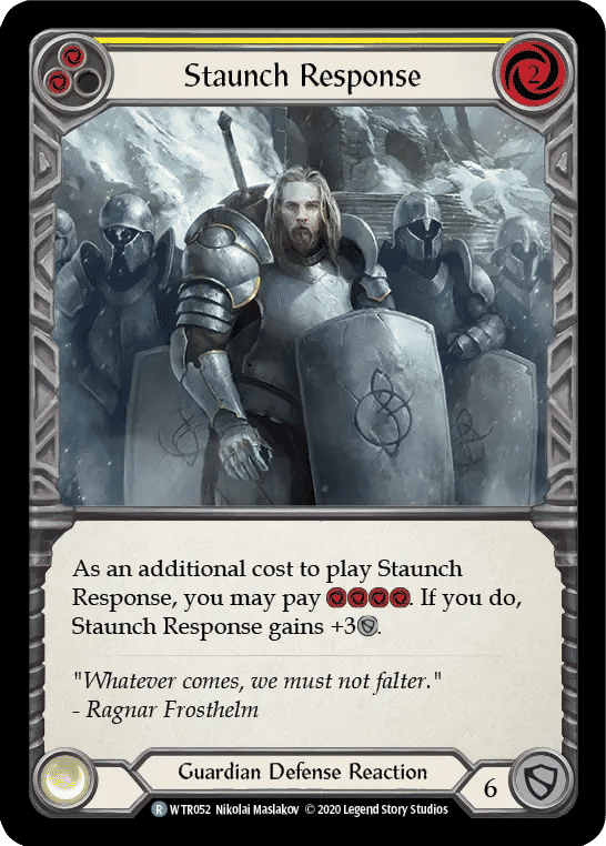 Staunch Response (Yellow) — Welcome to Rathe - Unlimited — Flesh and Blood