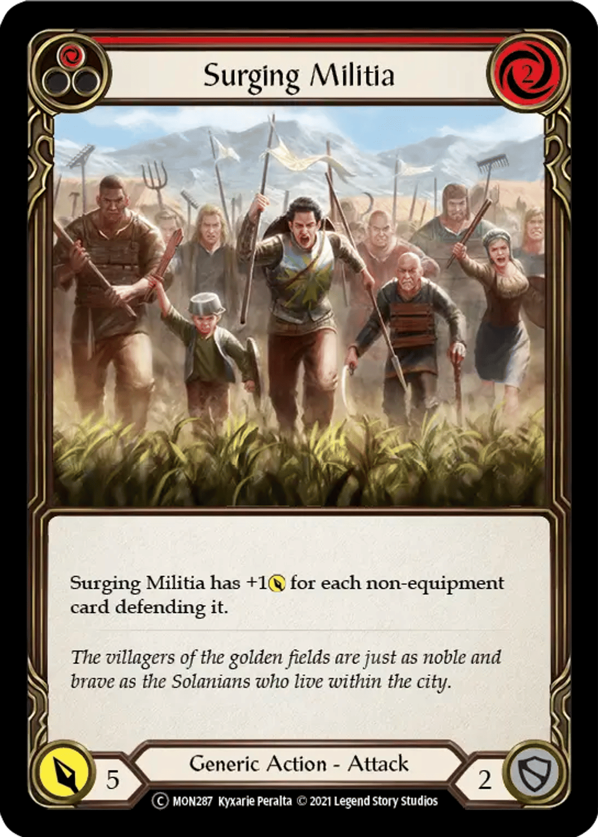 Surging Militia (Red) from Monarch - Unlimited - Flesh and Blood