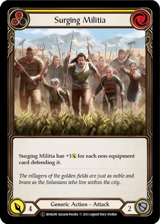 Surging Militia (Yellow) — Monarch - Unlimited — Flesh and Blood