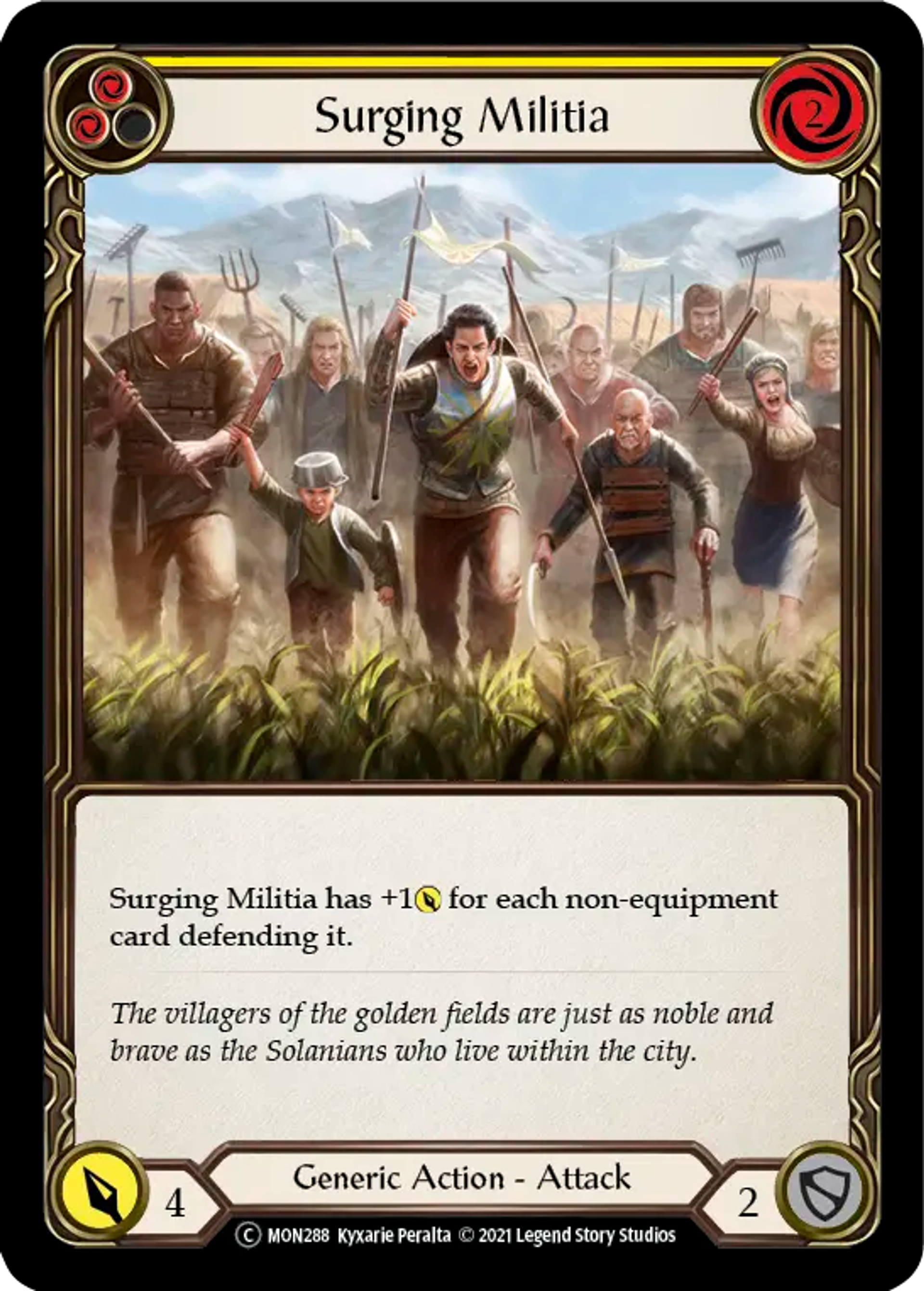 Surging Militia (Yellow) — Monarch - Unlimited — Flesh and Blood