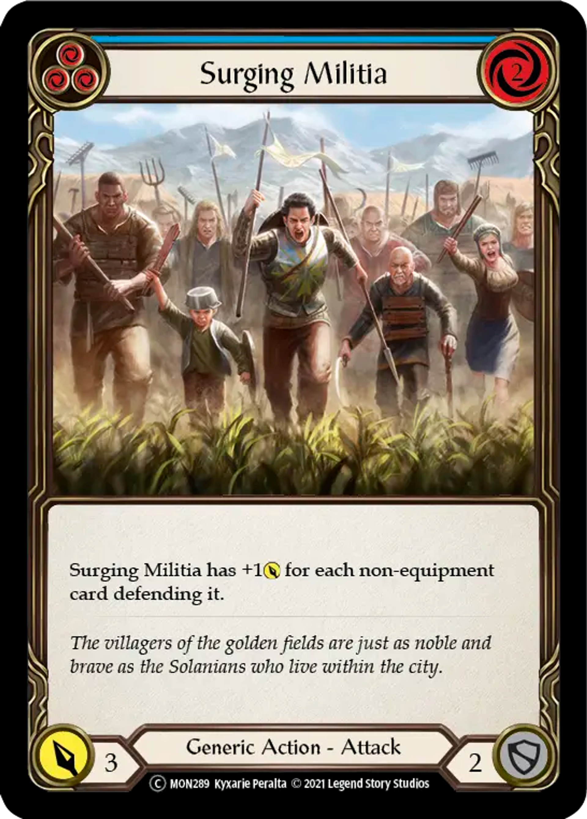 Surging Militia (Blue) — Monarch - Unlimited — Flesh and Blood