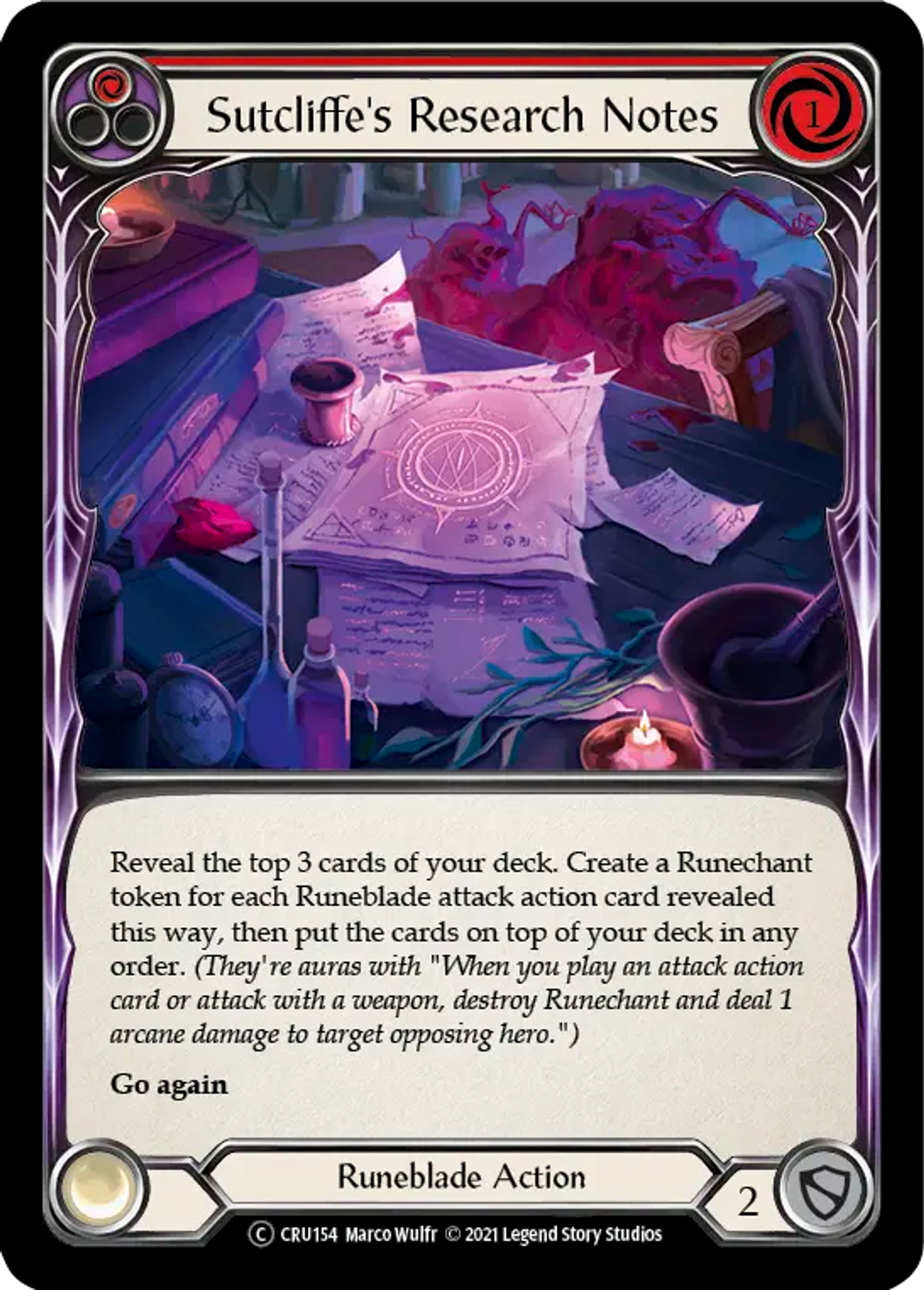 Sutcliffe's Research Notes (Red) — Crucible of War - Unlimited — Flesh and Blood