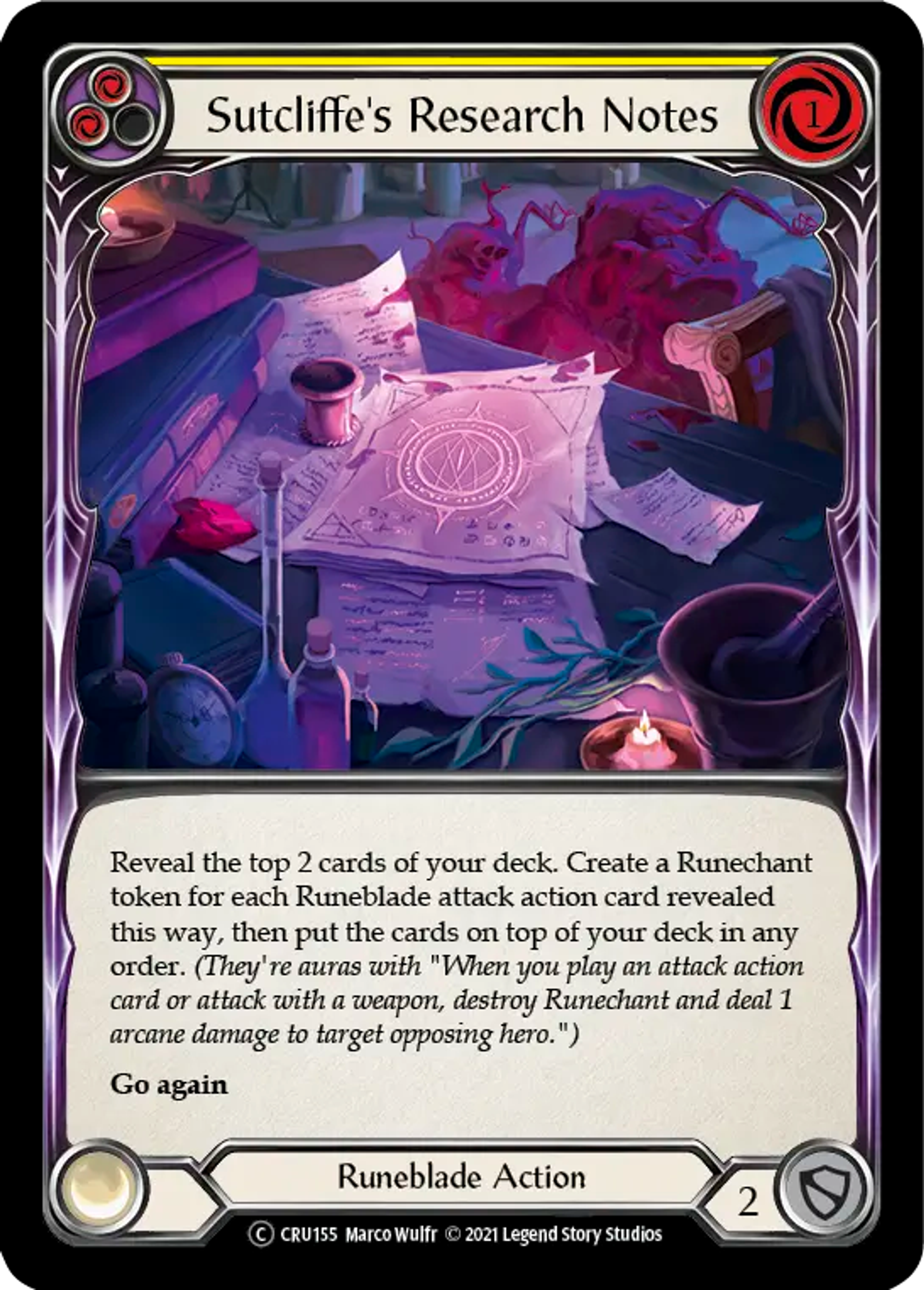 Sutcliffe's Research Notes (Yellow) — Crucible of War - Unlimited — Flesh and Blood