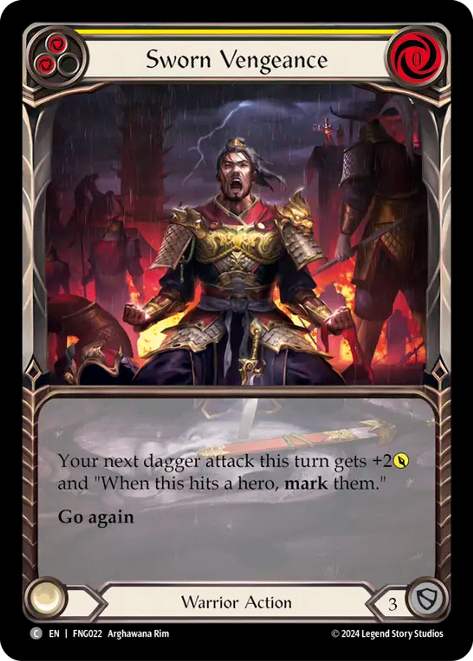 Sworn Vengeance (Yellow) — The Hunted Blitz Deck - Fang — Flesh and Blood
