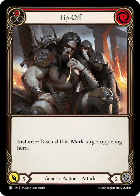 Tip-Off (Red) — The Hunted Blitz Deck - Arakni, Web of Deceit — Flesh and Blood