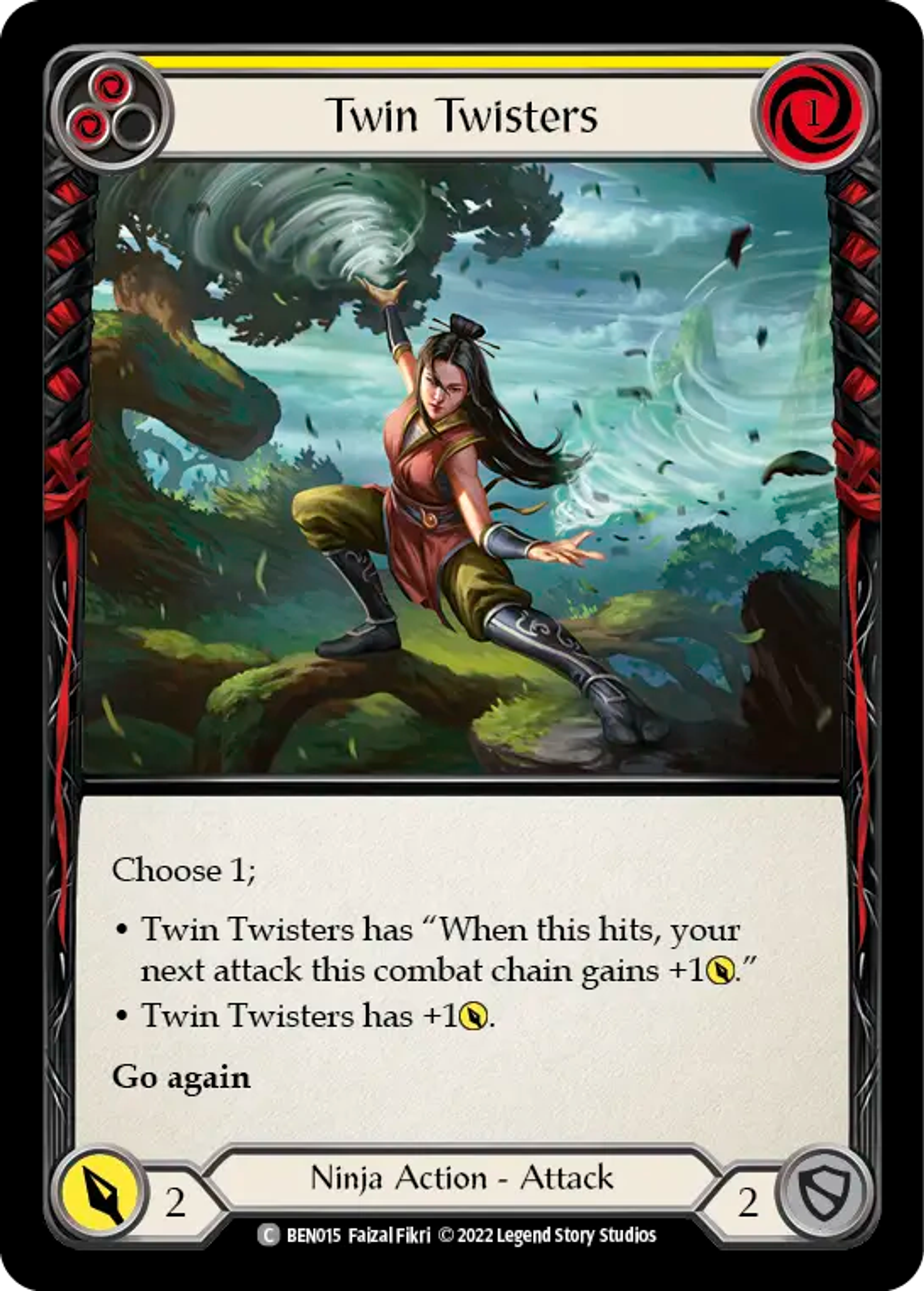 Twin Twisters (Yellow) — Benji - Blitz Deck — Flesh and Blood