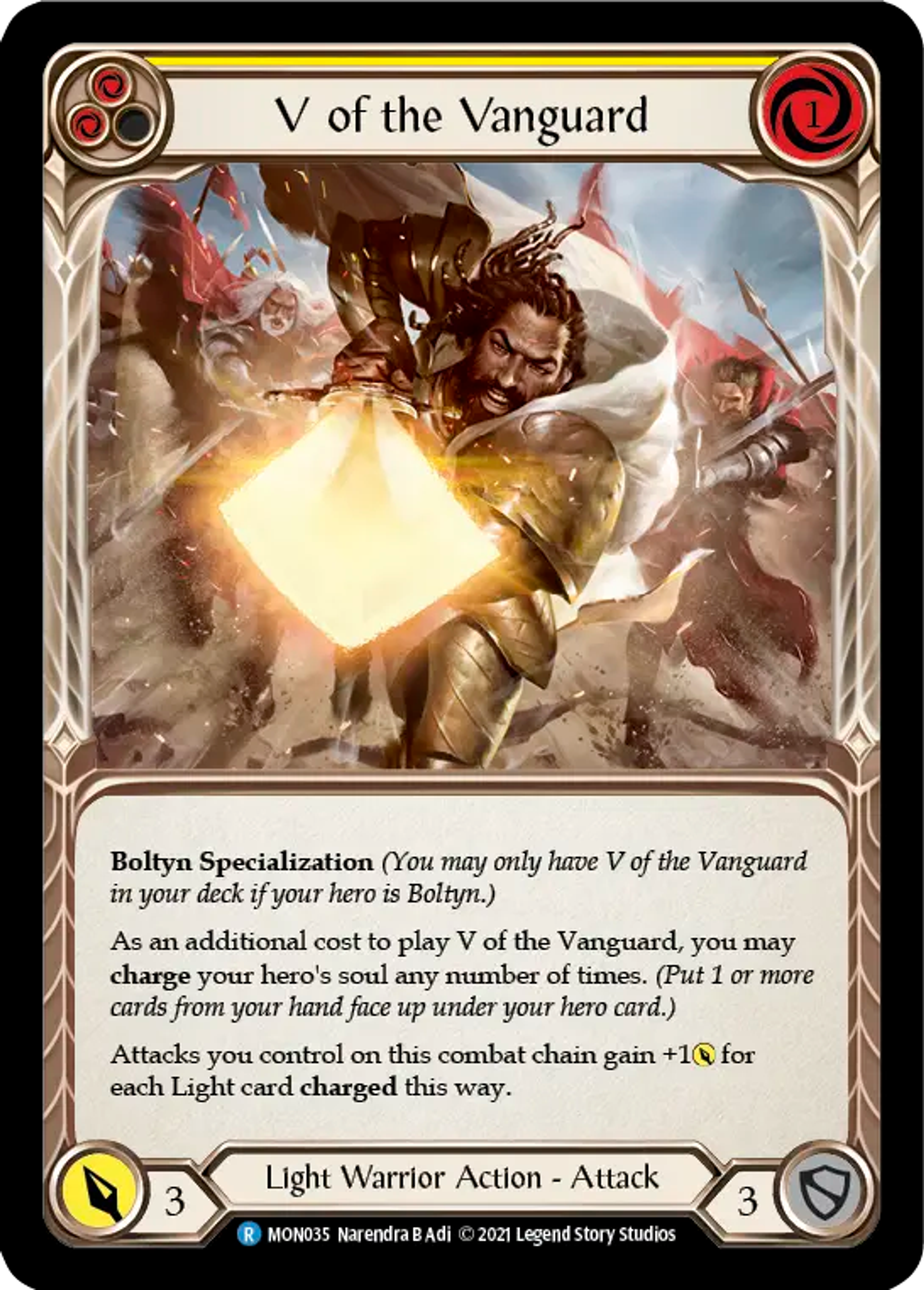 V of the Vanguard (Yellow) — Monarch — Flesh and Blood