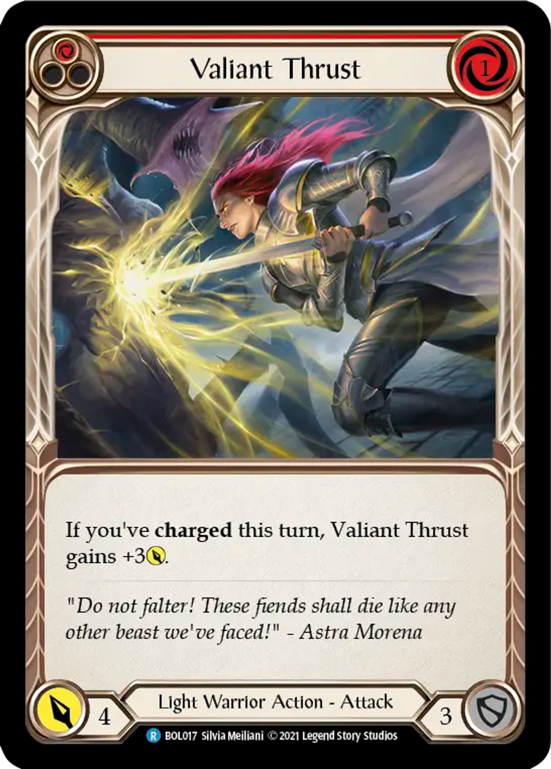Valiant Thrust (Red) — Boltyn - Blitz Deck — Flesh and Blood