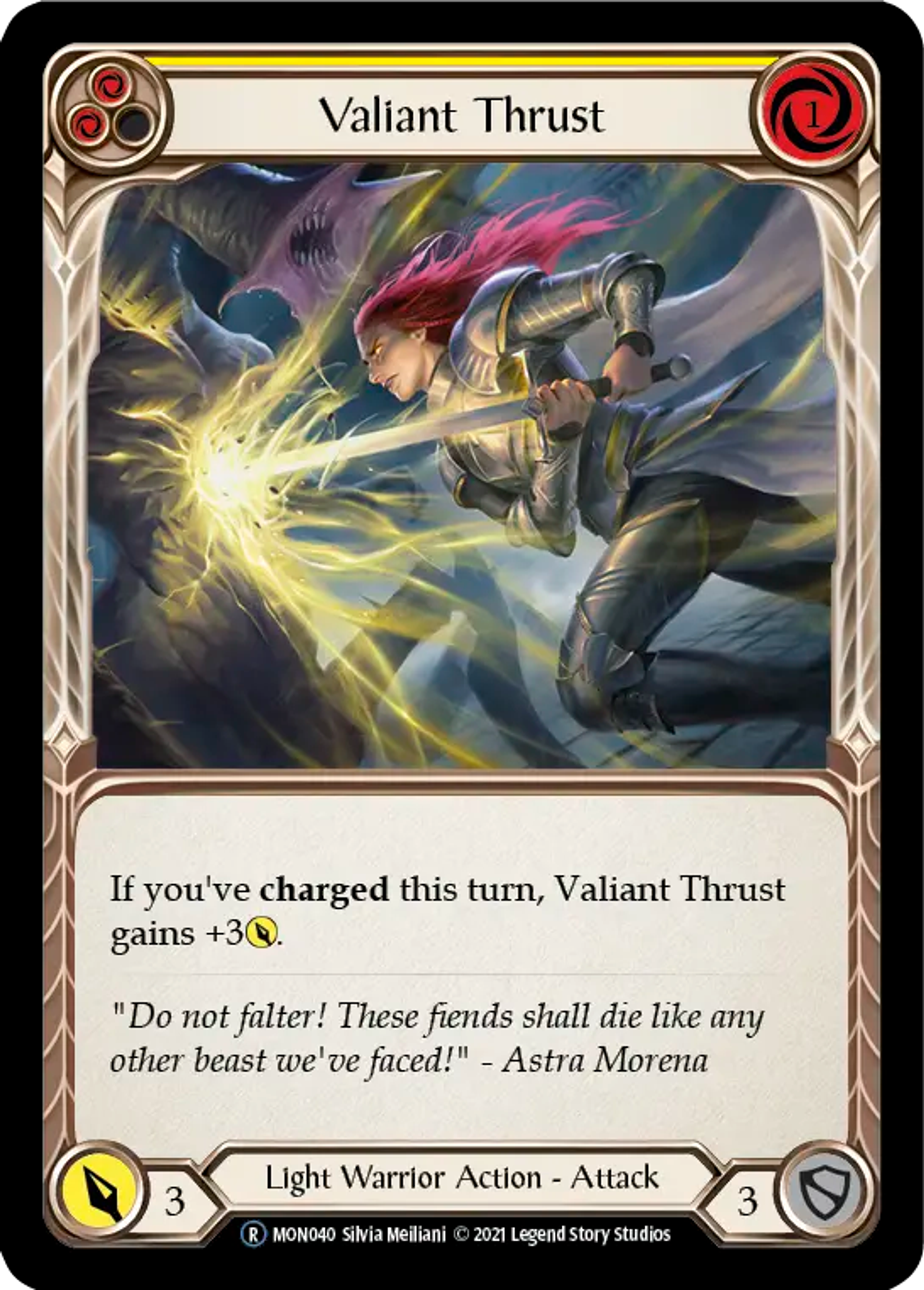 Valiant Thrust (Yellow) — Monarch - Unlimited — Flesh and Blood