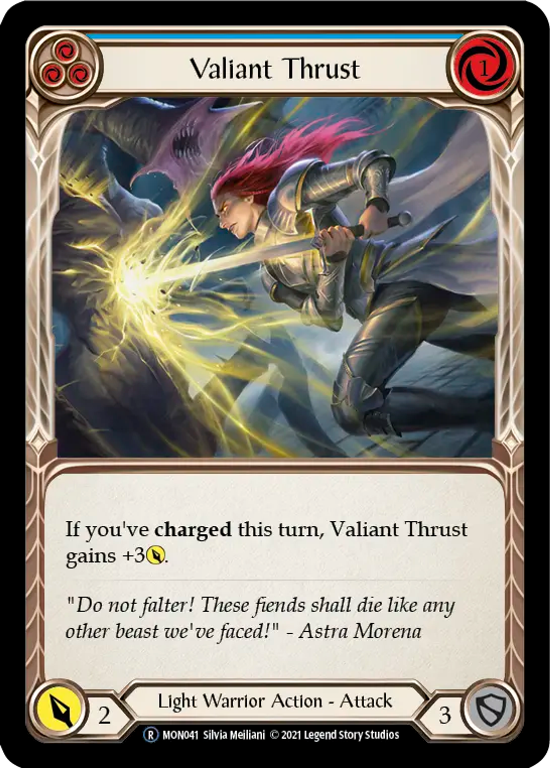 Valiant Thrust (Blue) — Monarch - Unlimited — Flesh and Blood