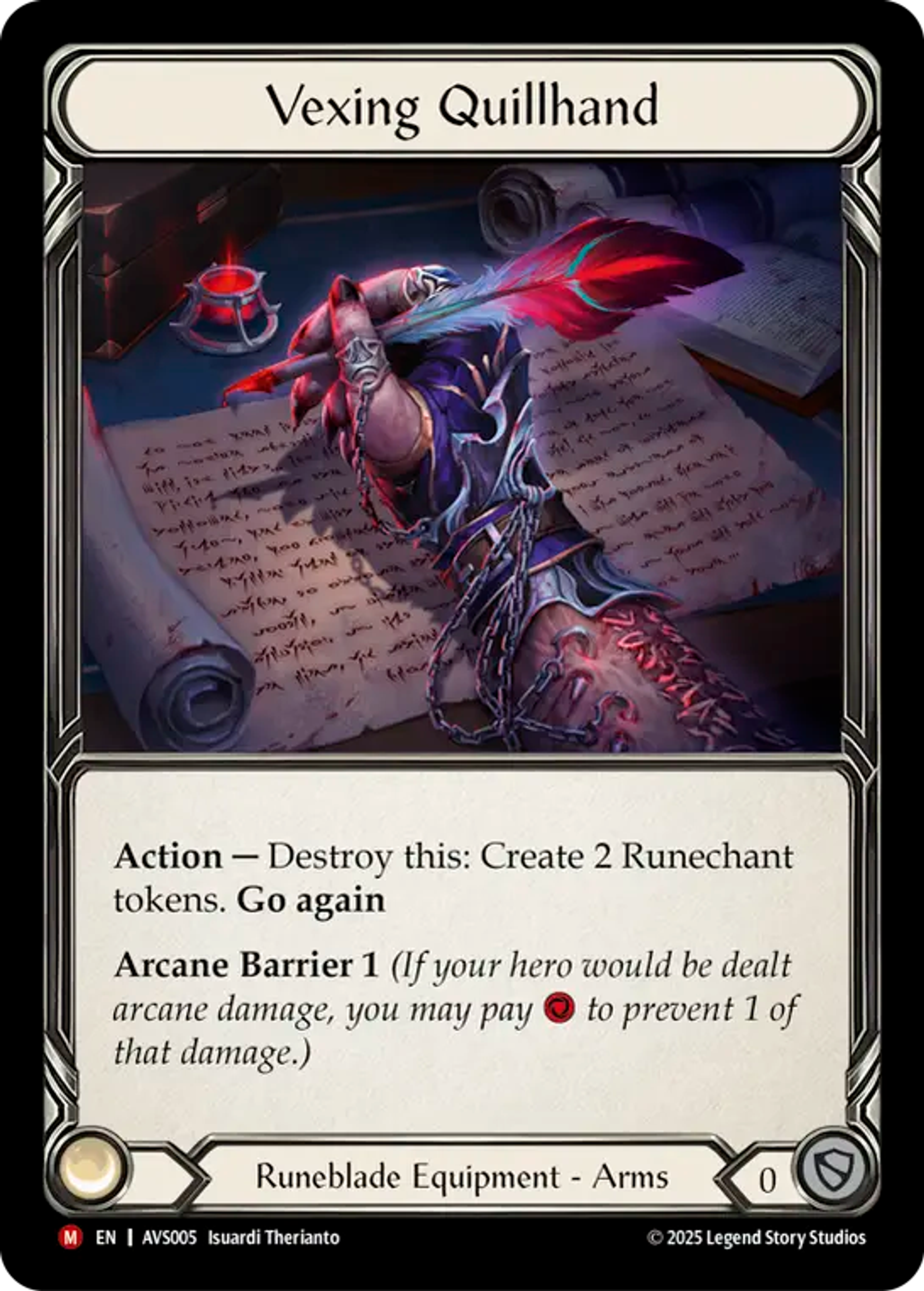 Vexing Quillhand — Armory Deck Legends - Viserai, Rune Blood — Flesh and Blood