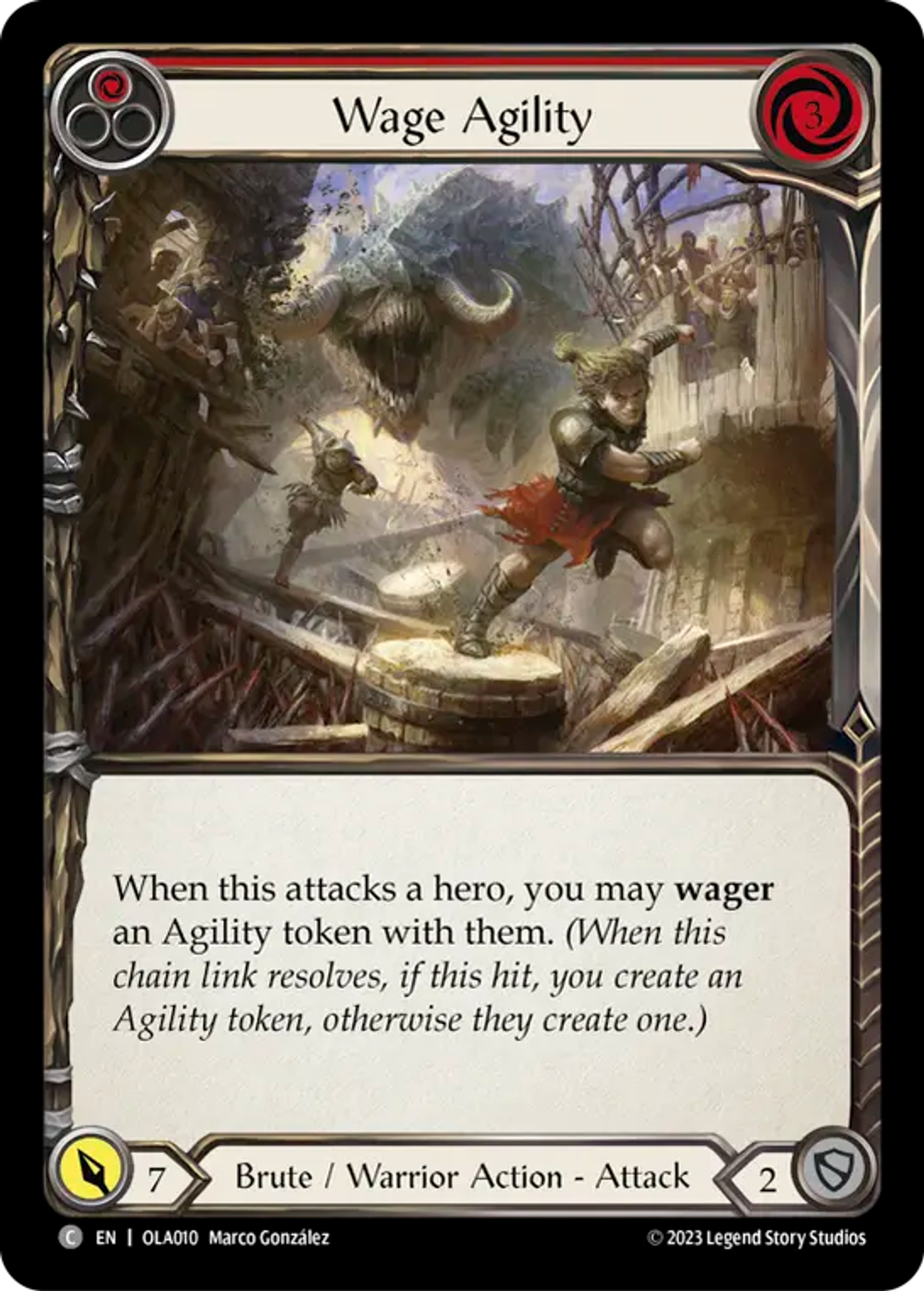 Wage Agility (Red) — Olympia - Heavy Hitters Blitz Deck — Flesh and Blood