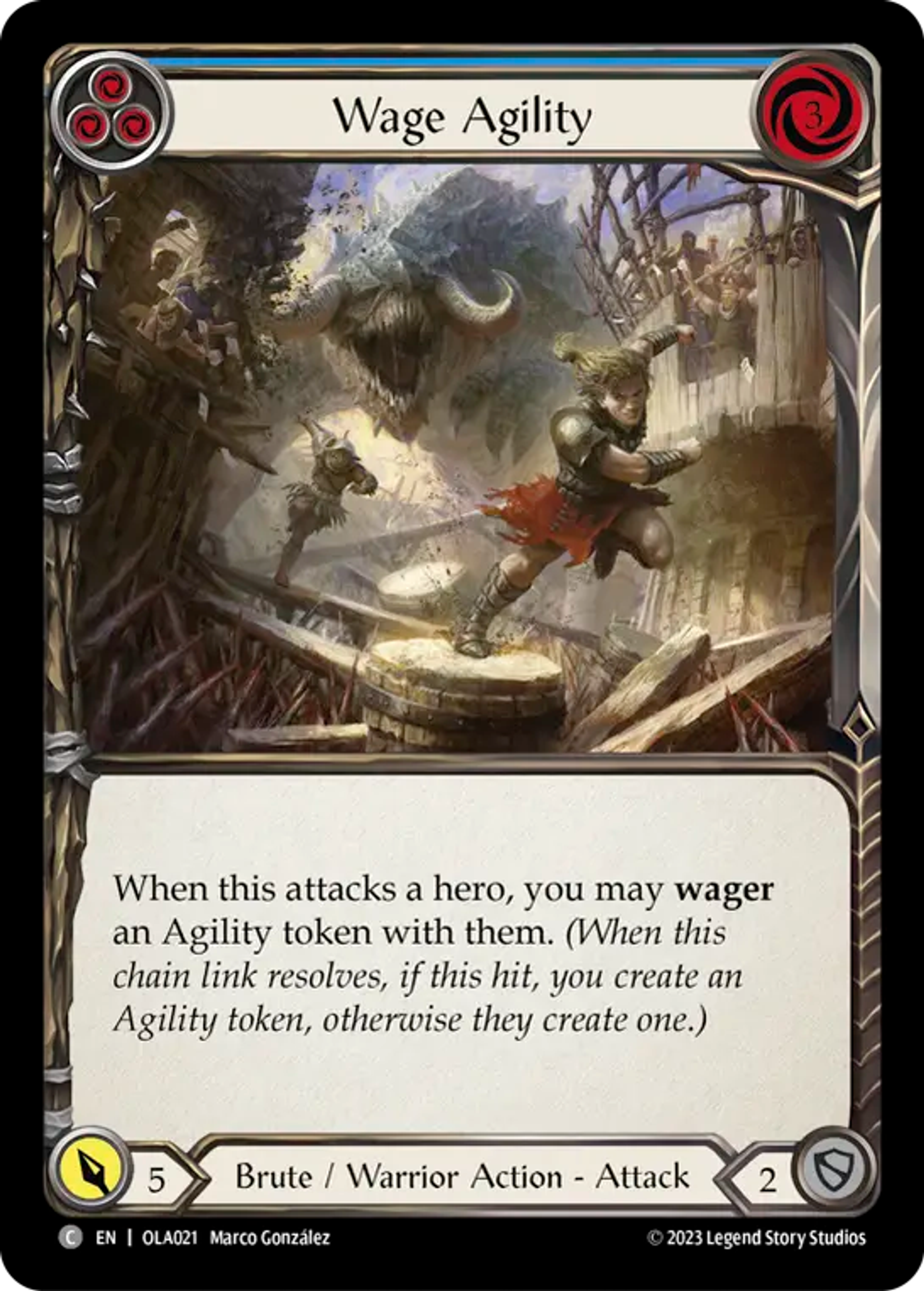 Wage Agility (Blue) — Olympia - Heavy Hitters Blitz Deck — Flesh and Blood